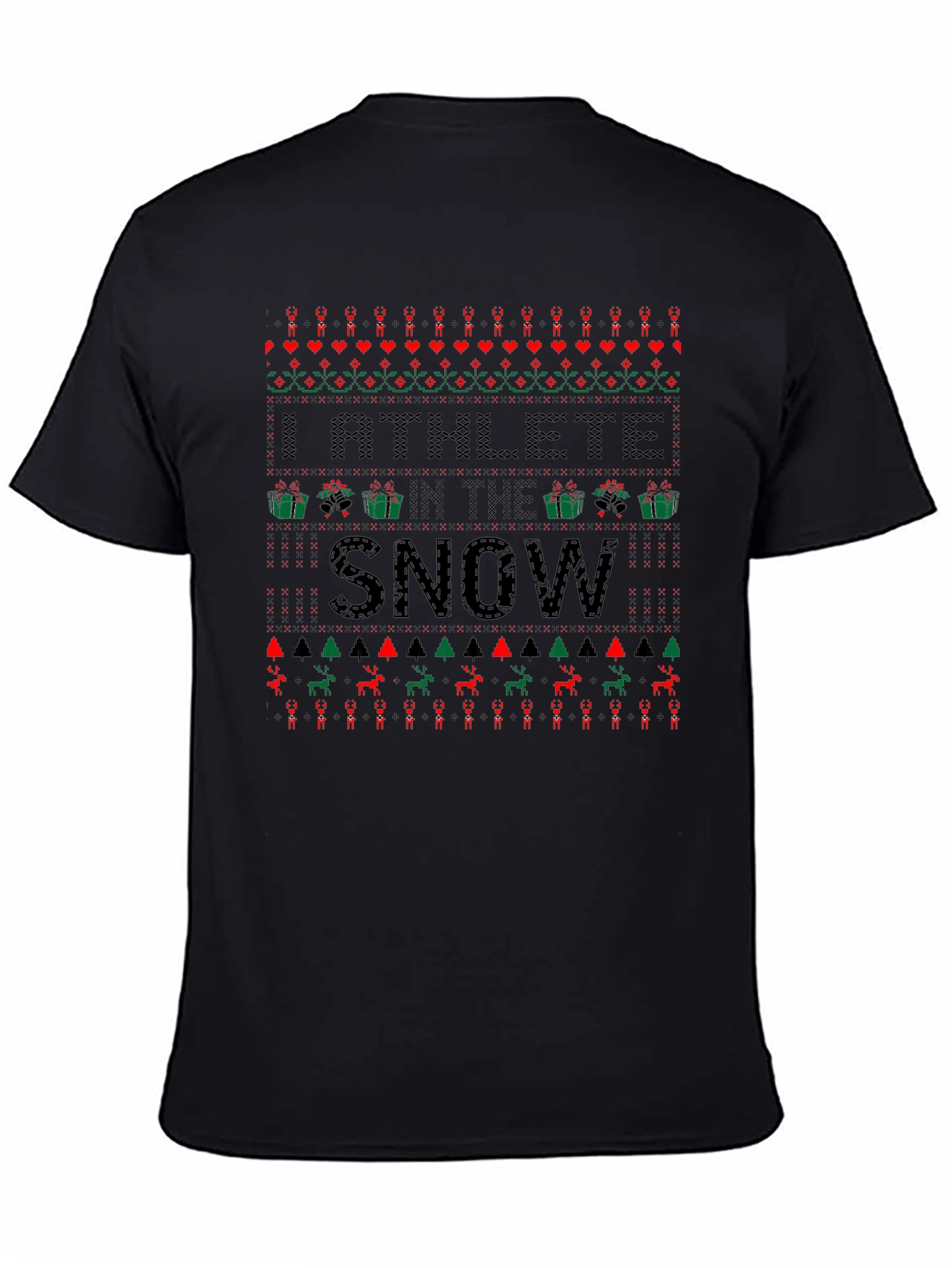 Athlete in the Snow Ugly Christmas T-Shirt