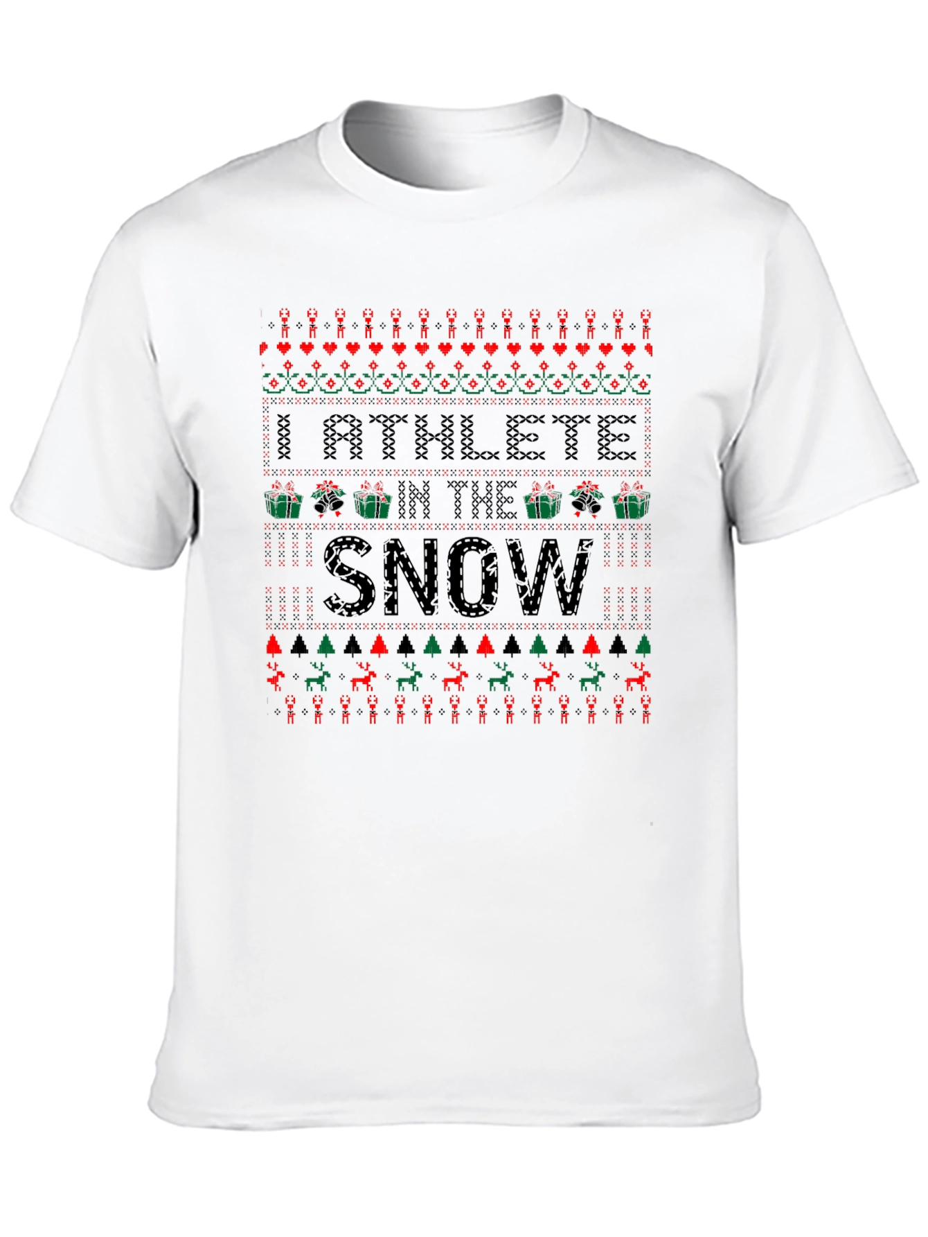 Athlete in the Snow Ugly Christmas T-Shirt