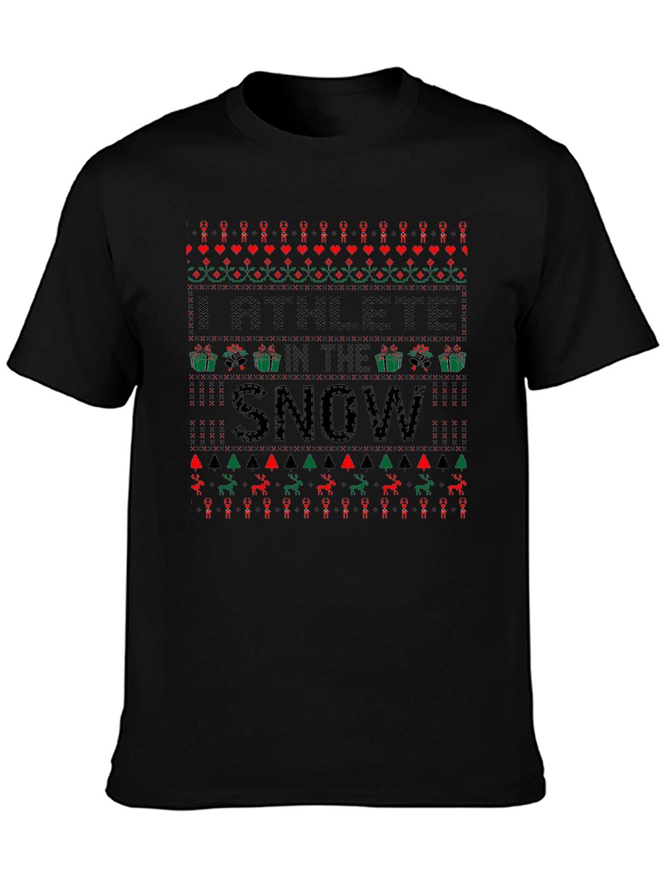 Athlete in the Snow Ugly Christmas T-Shirt