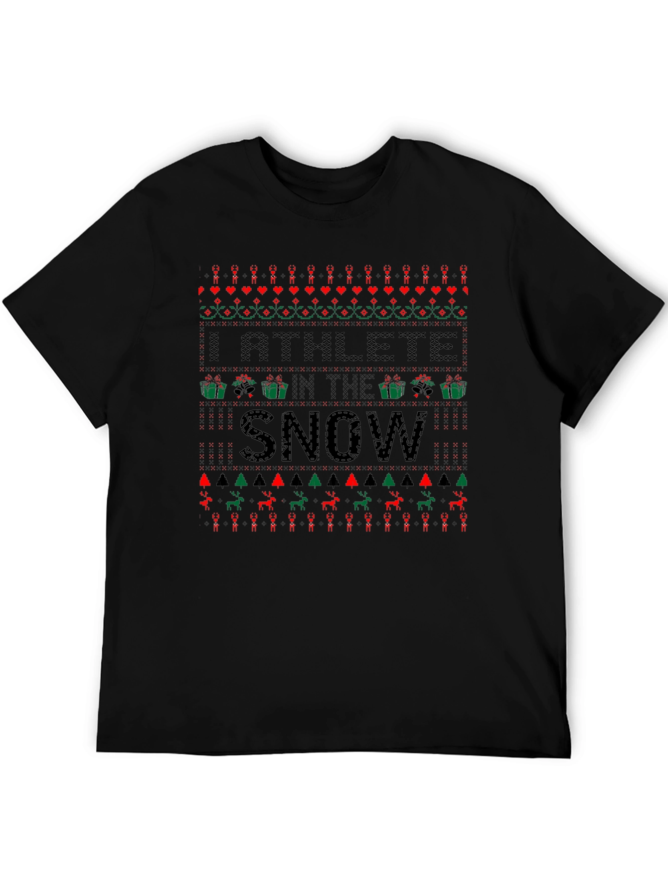 Athlete in the Snow Ugly Christmas T-Shirt