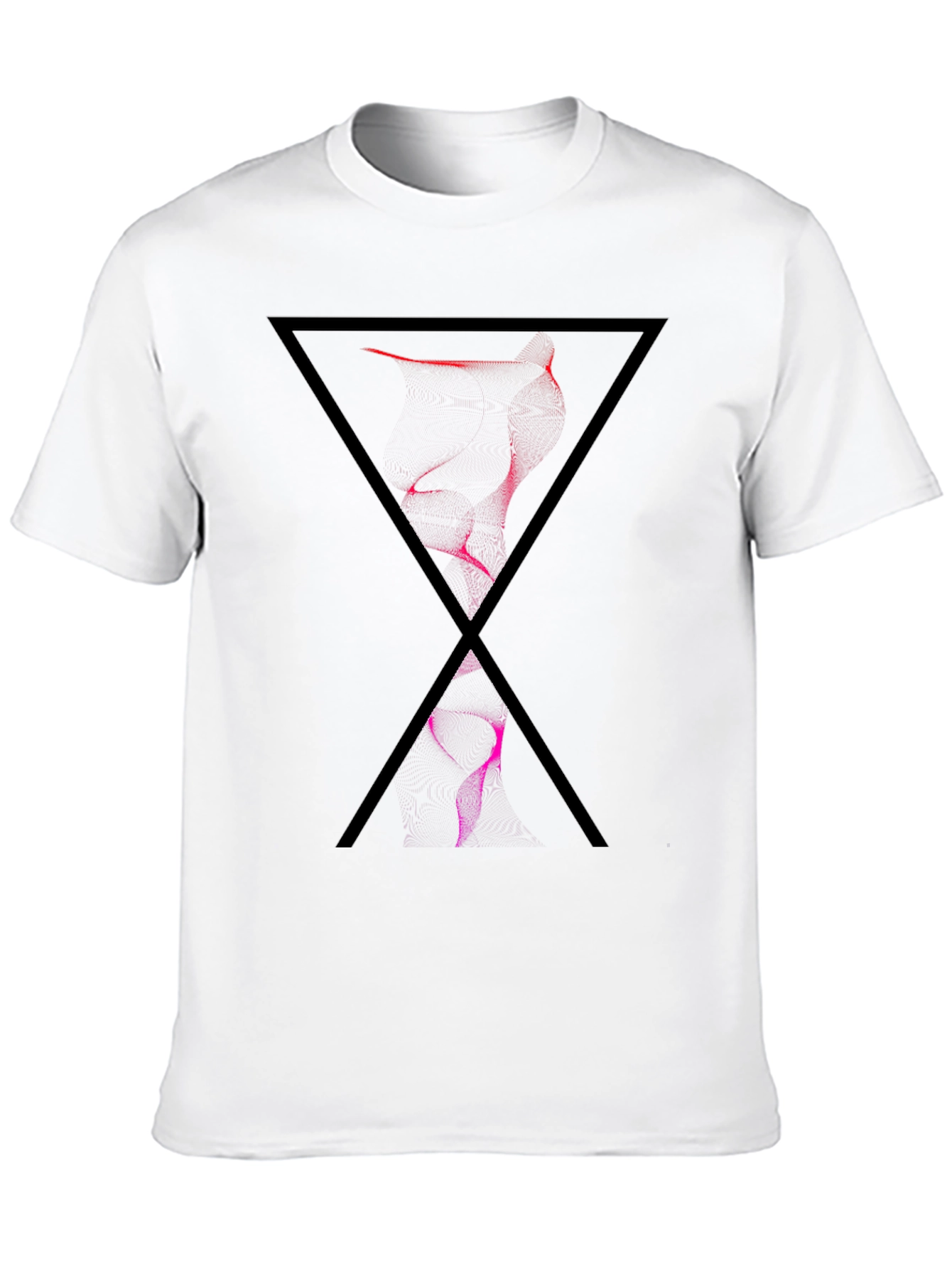 Abstract Triangle Graphic Tee - Modern Black T-Shirt
