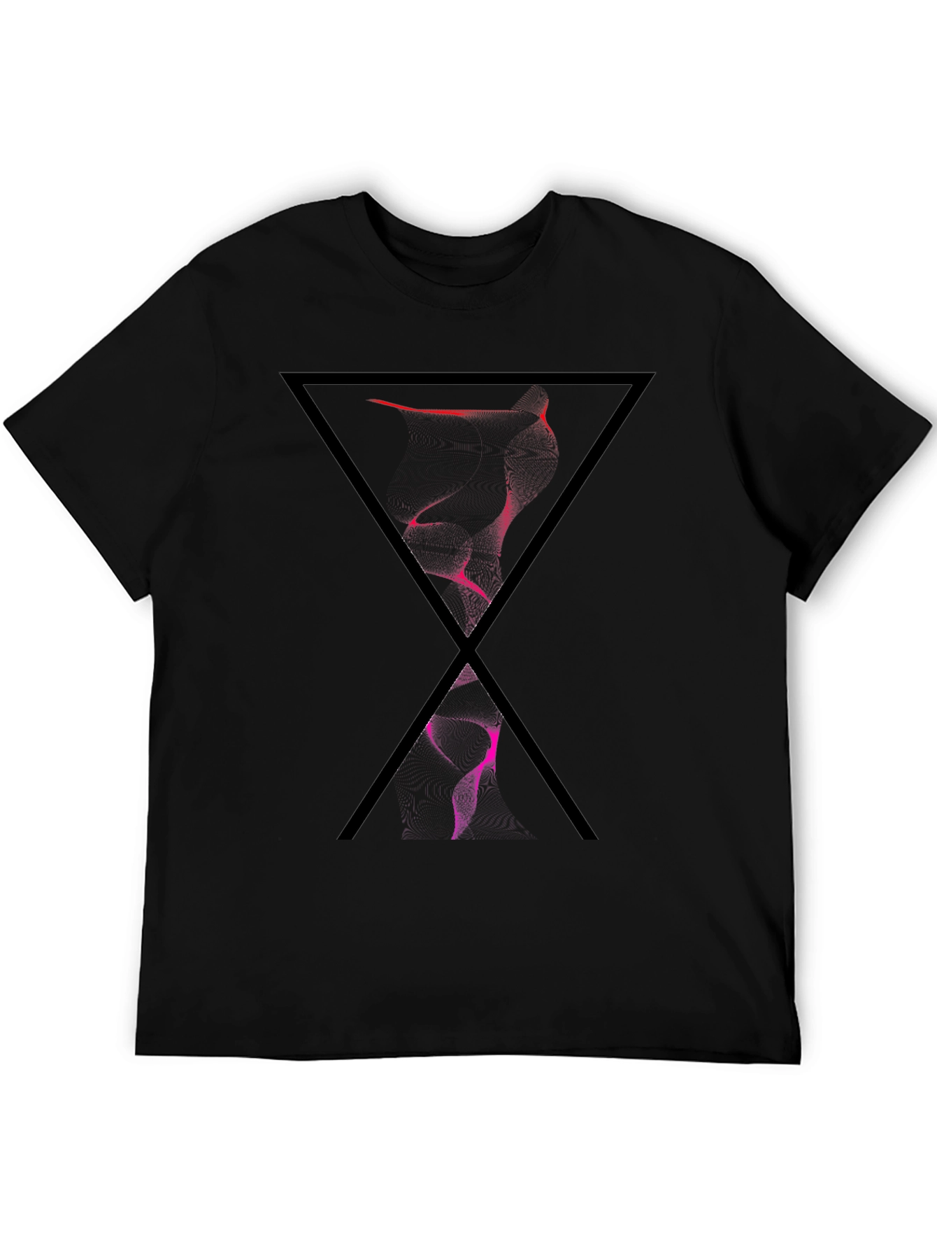 Abstract Triangle Graphic Tee - Modern Black T-Shirt