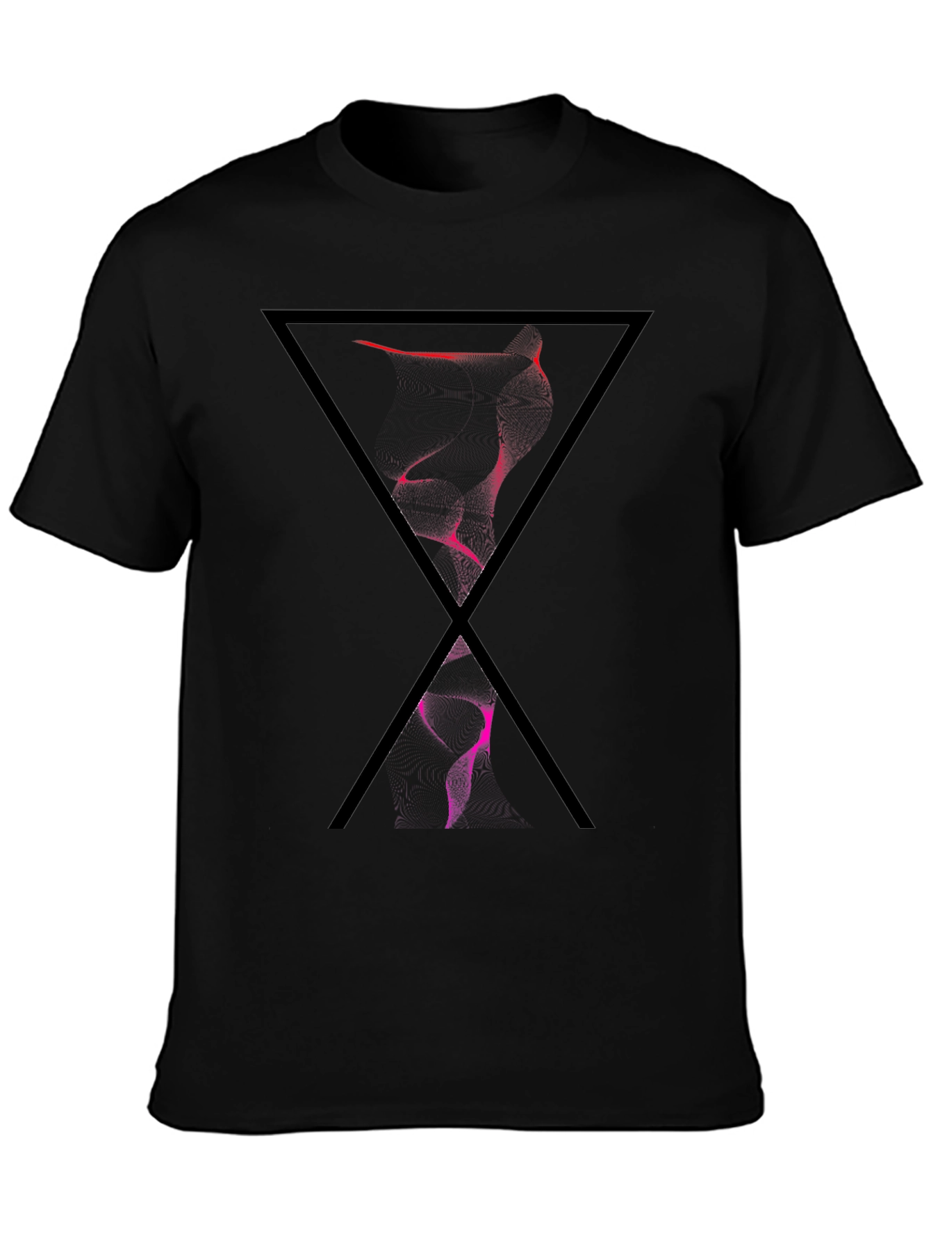 Abstract Triangle Graphic Tee - Modern Black T-Shirt