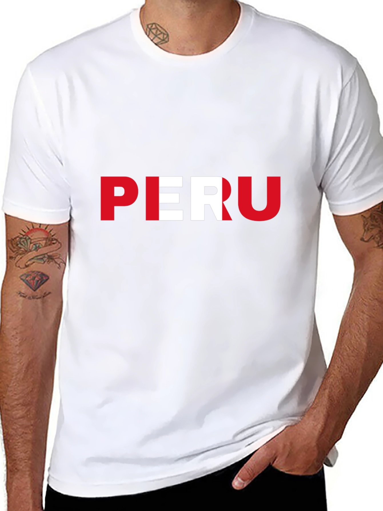 Peru Flag T-Shirt - Black Graphic Tee