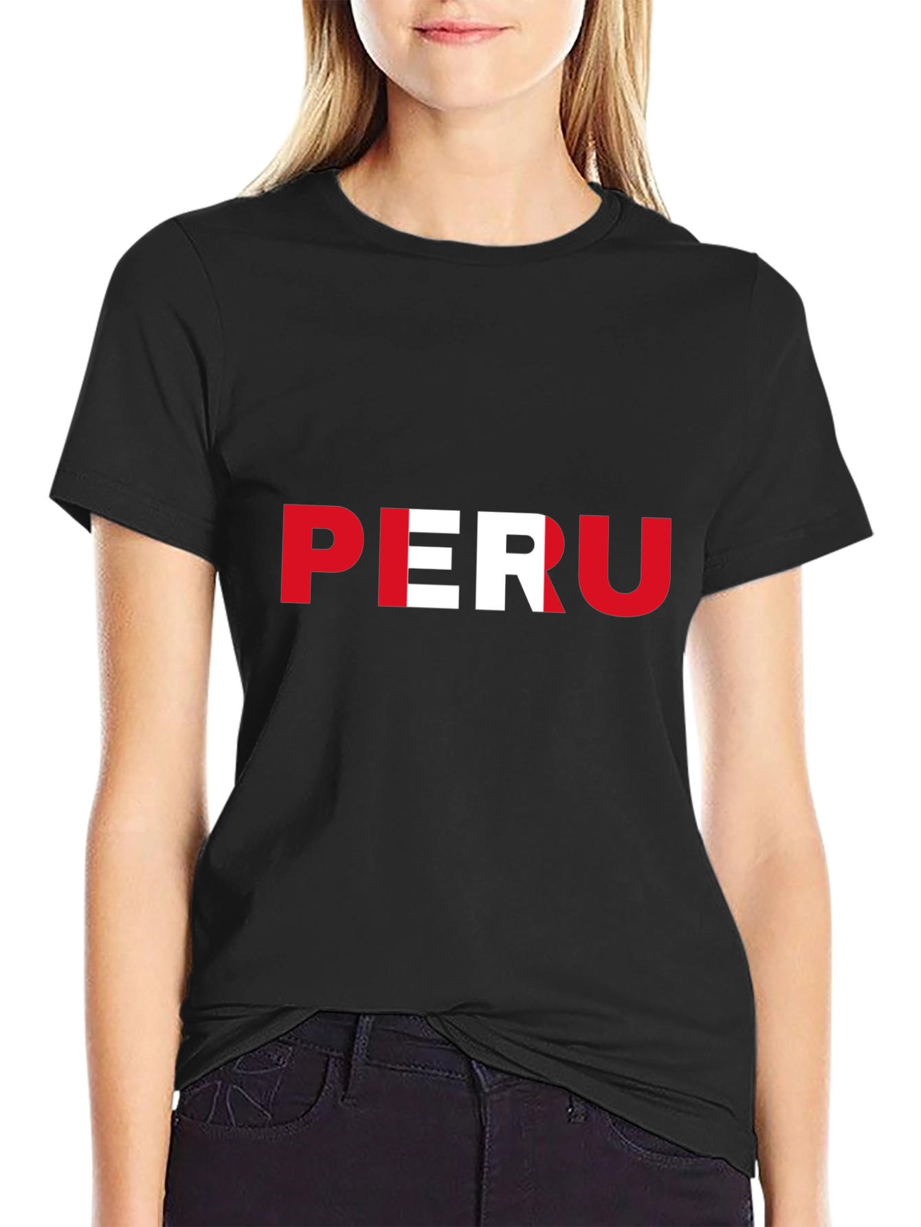 Peru Flag T-Shirt - Black Graphic Tee