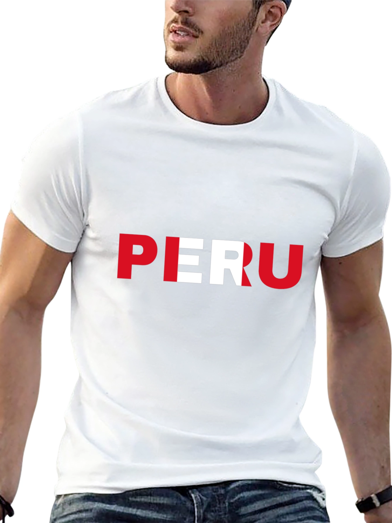 Peru Flag T-Shirt - Black Graphic Tee