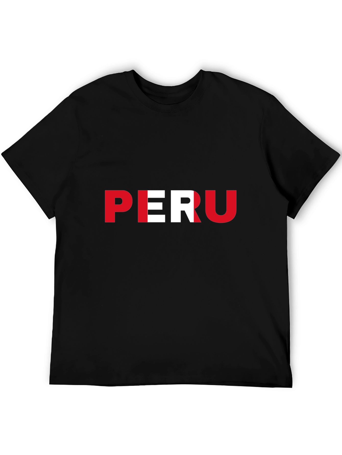 Peru Flag T-Shirt - Black Graphic Tee