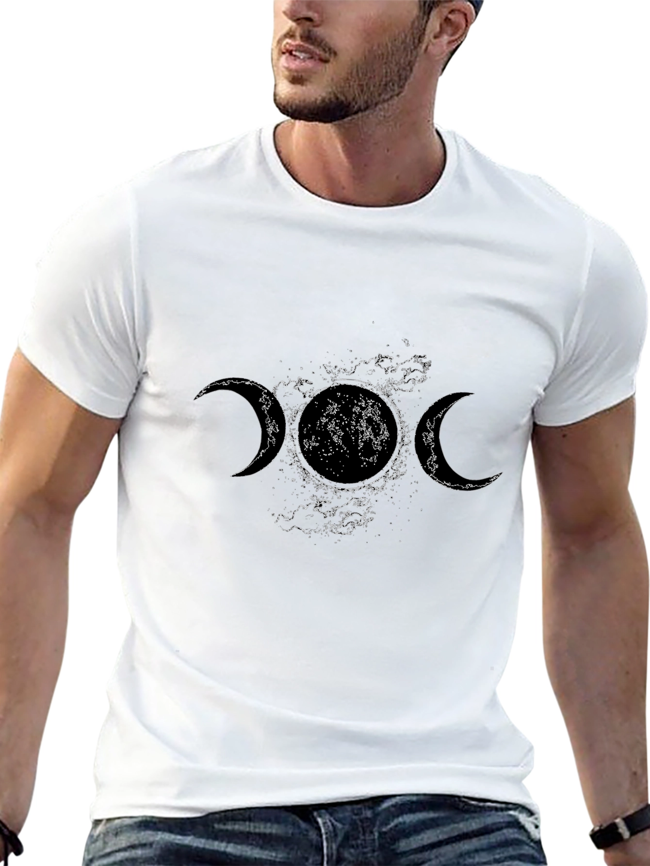 Triple Moon Goddess T-Shirt - Celestial Black Tee