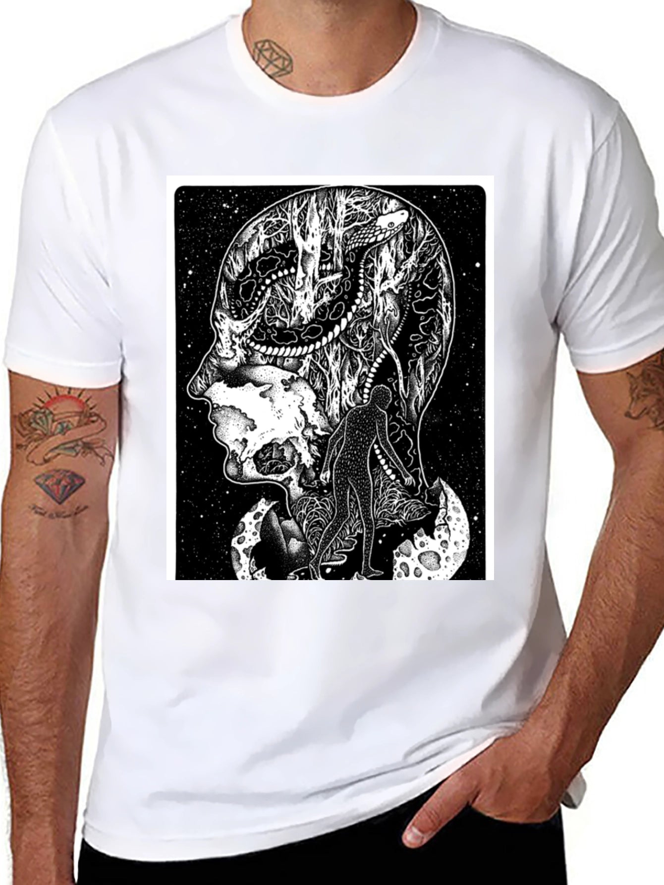 Surreal Brainscape T-Shirt - Unique Graphic Tee