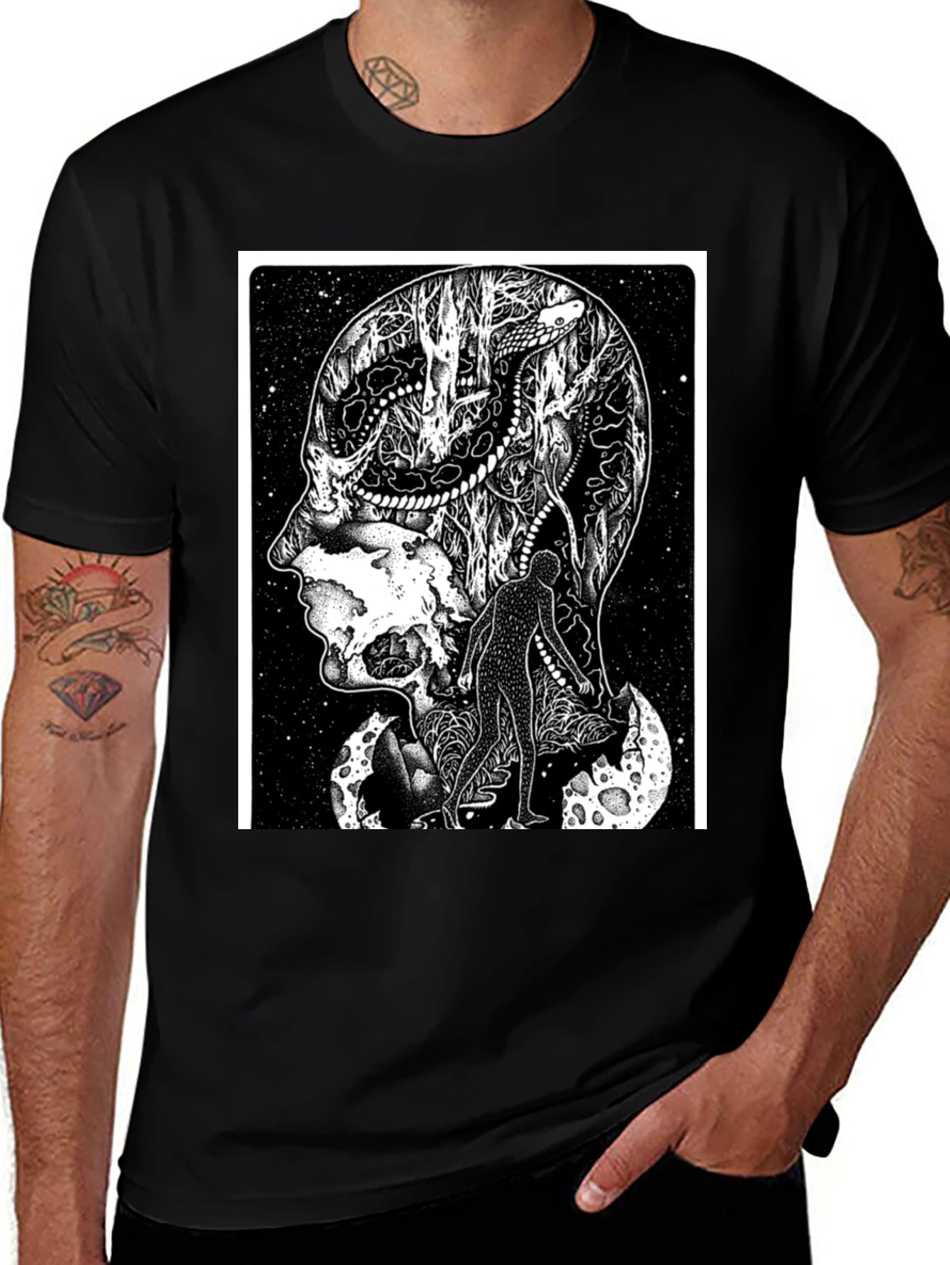 Surreal Brainscape T-Shirt - Unique Graphic Tee