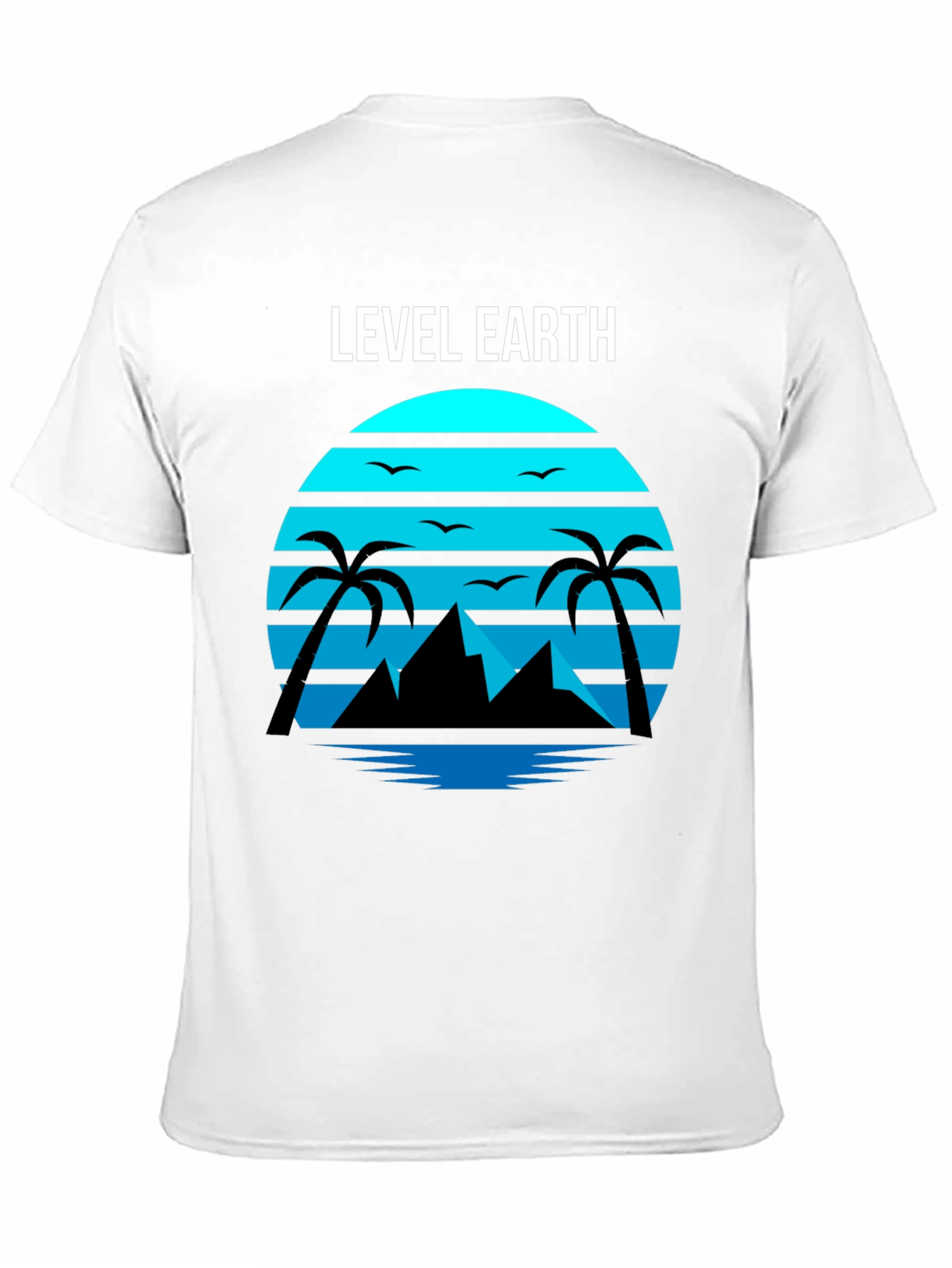 Level Earth Tee - Retro Sunset Palm Design