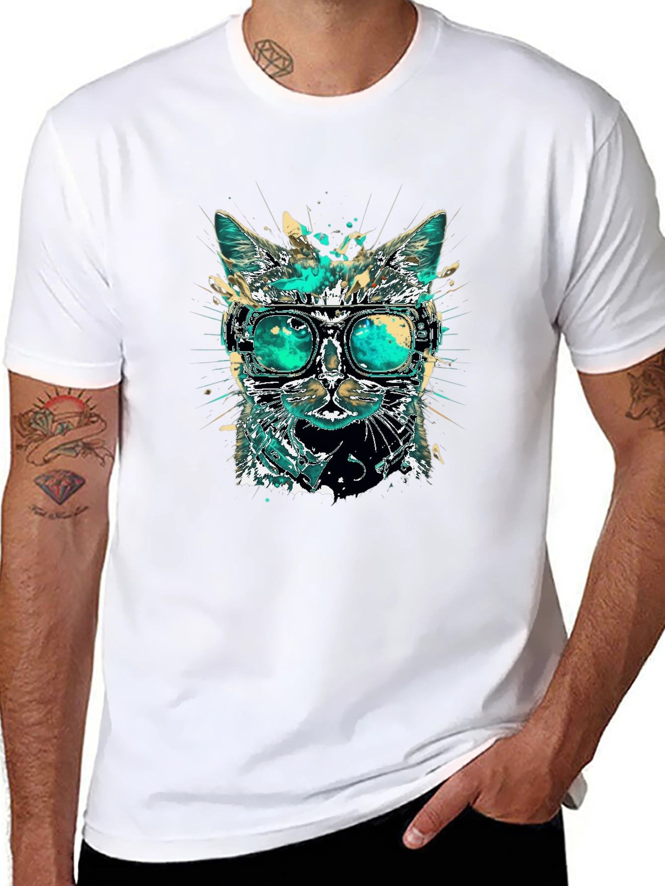 Cool Cat T-Shirt with Goggles