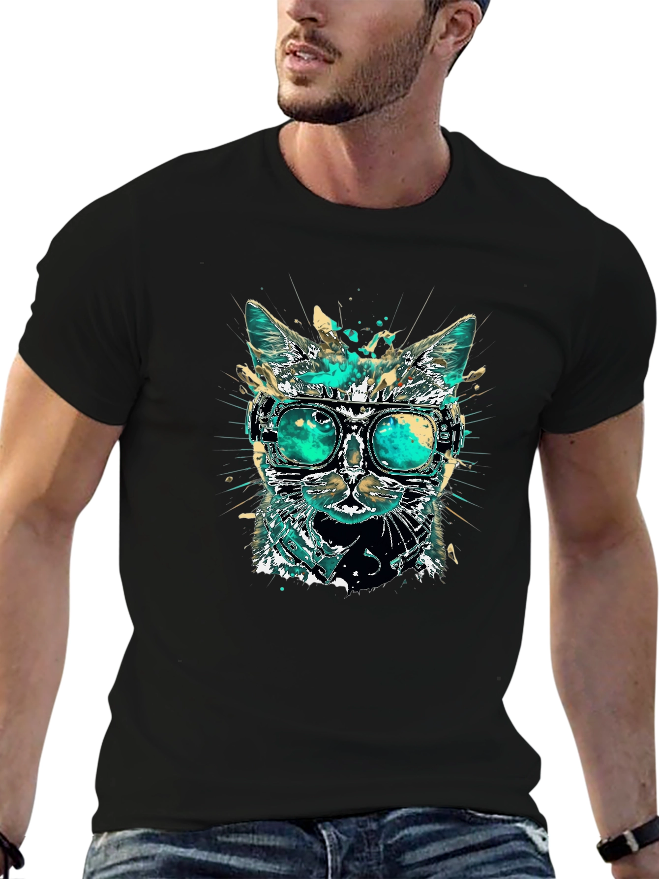 Cool Cat T-Shirt with Goggles