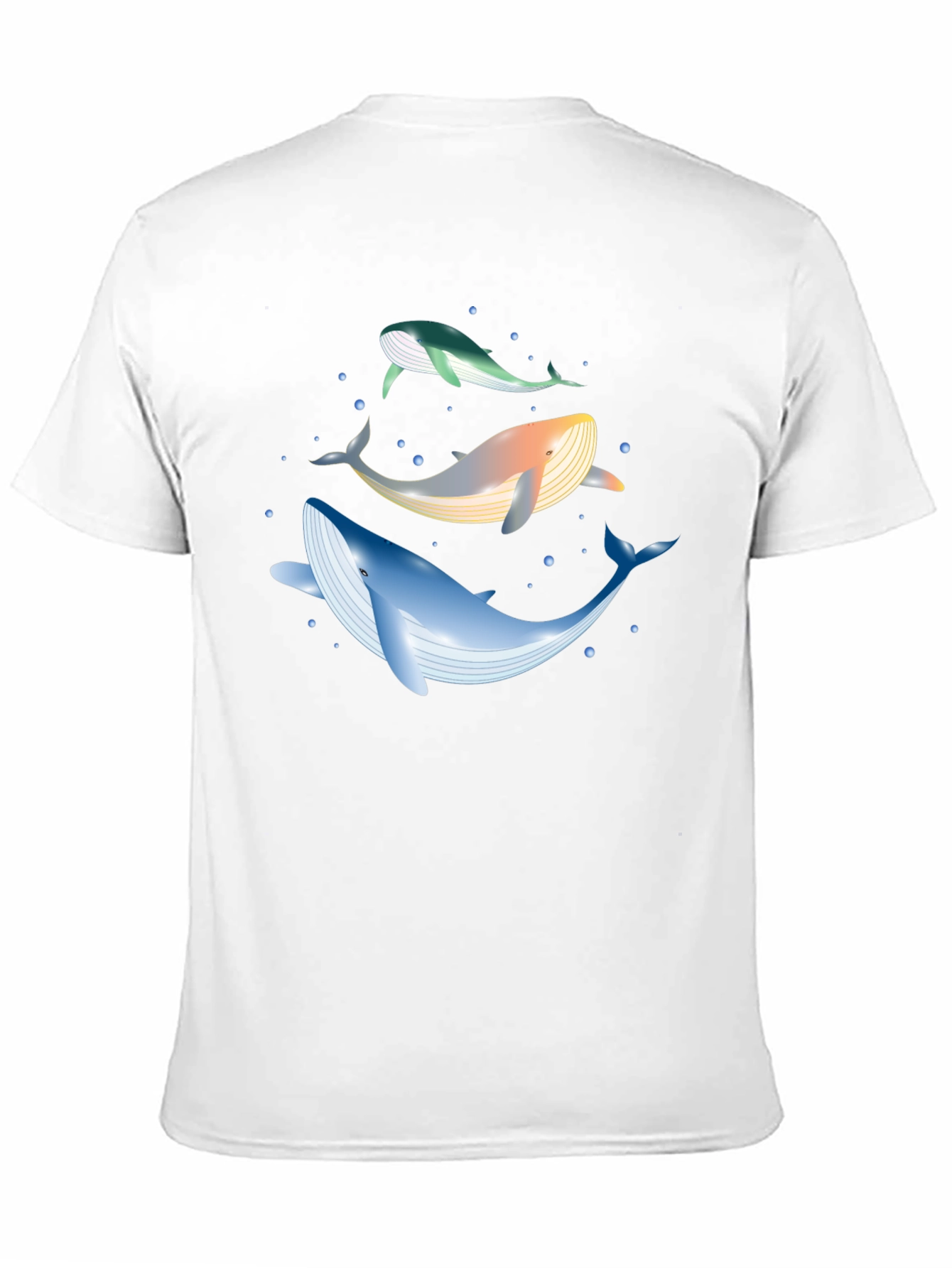 Whale Trio Graphic Tee - Black Cotton Casual Wear