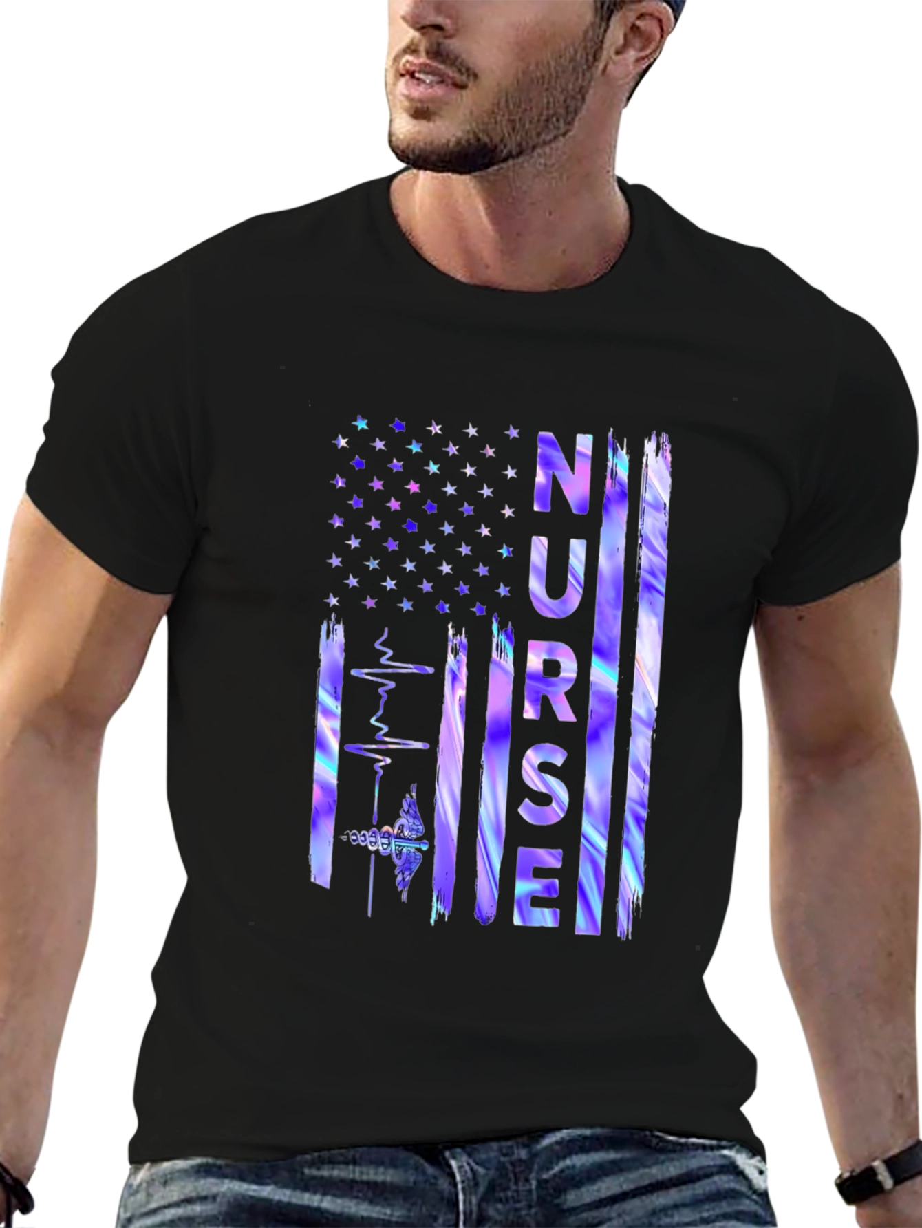 Nurse American Flag Graphic Tee