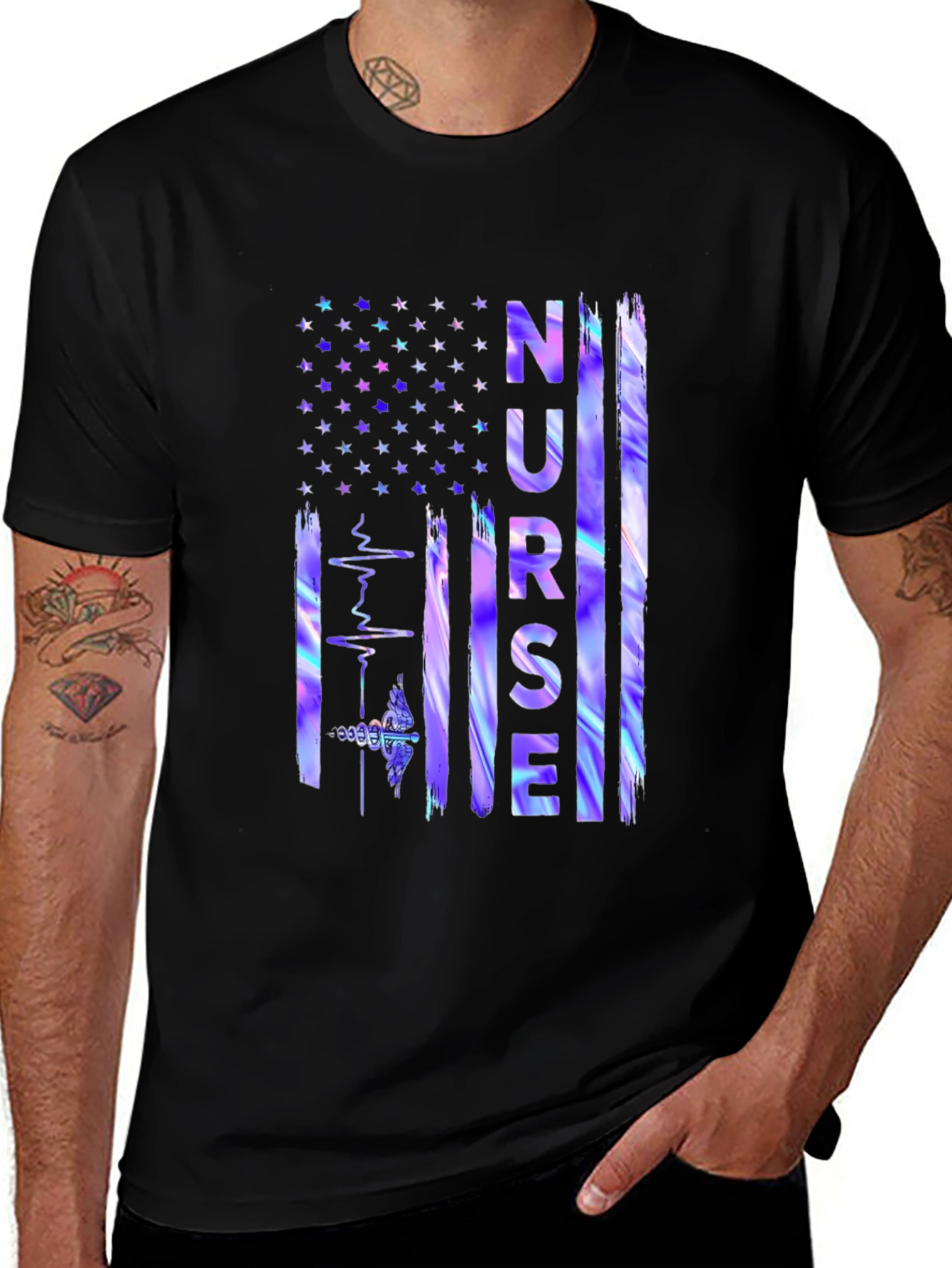 Nurse American Flag Graphic Tee