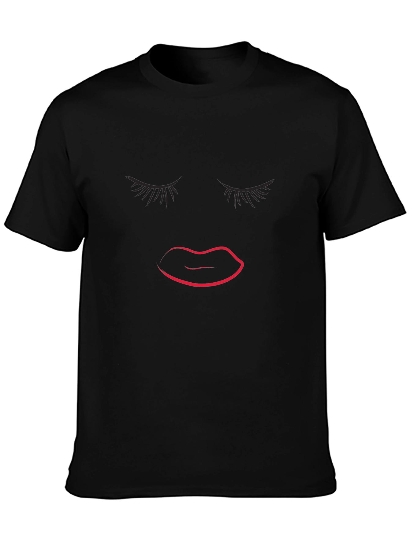 Stylish Black T-Shirt with Graphic Face Design