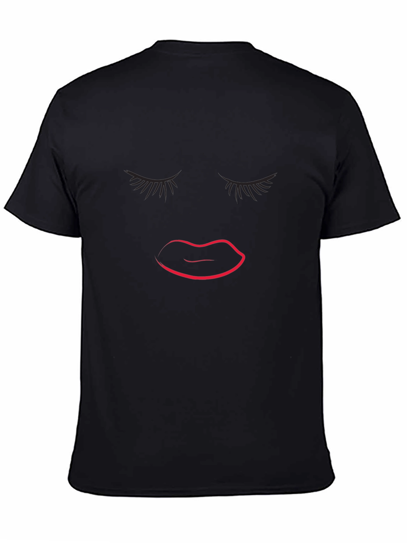Stylish Black T-Shirt with Graphic Face Design