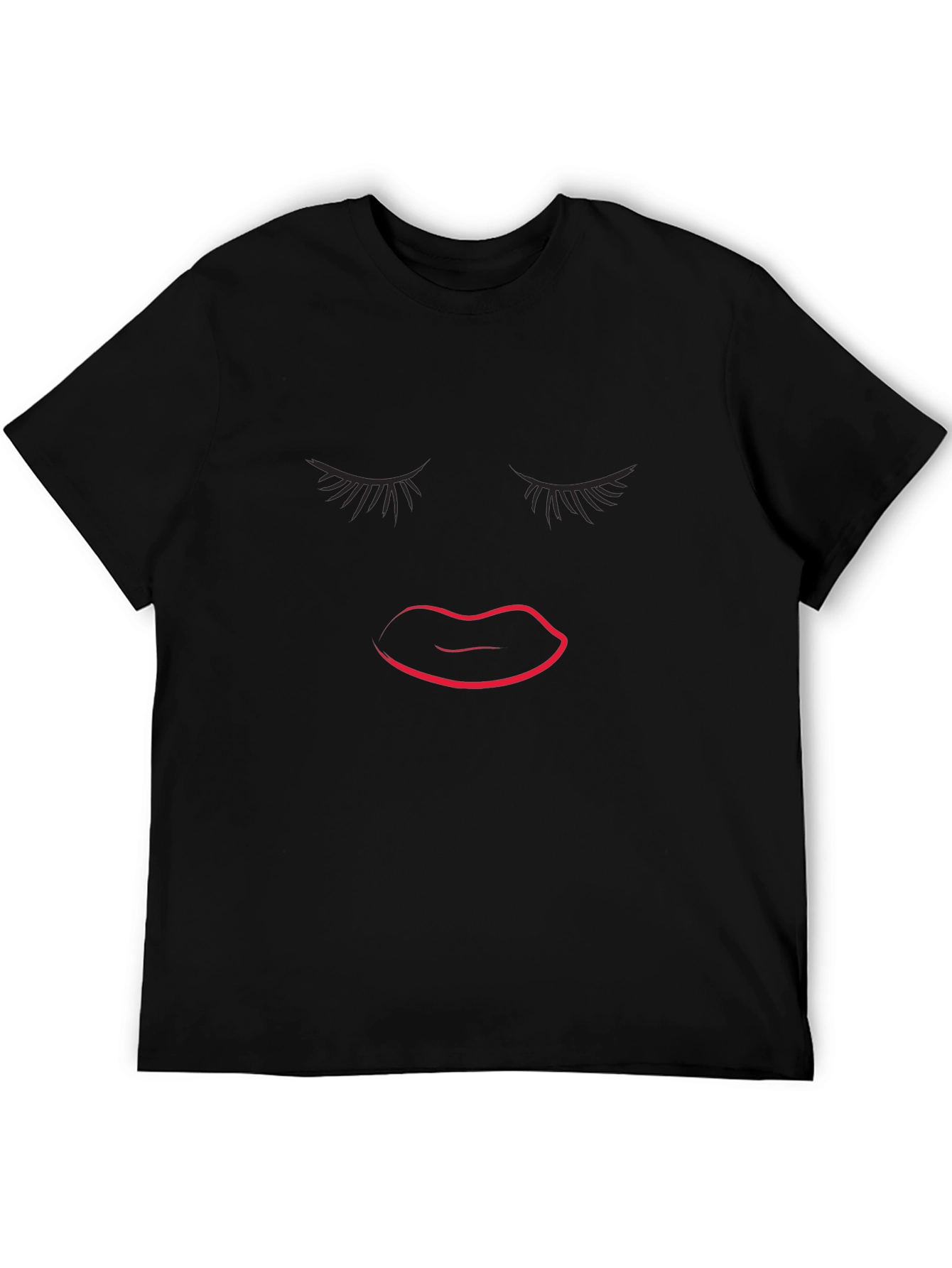 Stylish Black T-Shirt with Graphic Face Design