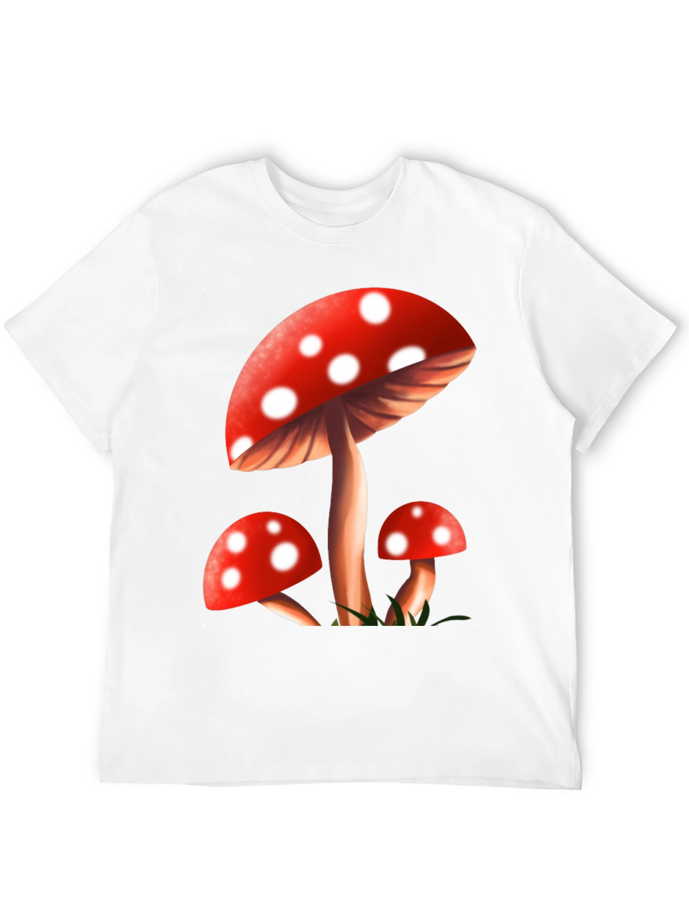 Mushroom Graphic Tee - Black Cotton Blend T-Shirt