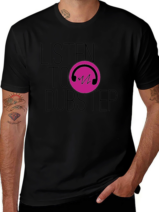 Listen to Dubstep Graphic Tee - Black Cotton T-Shirt