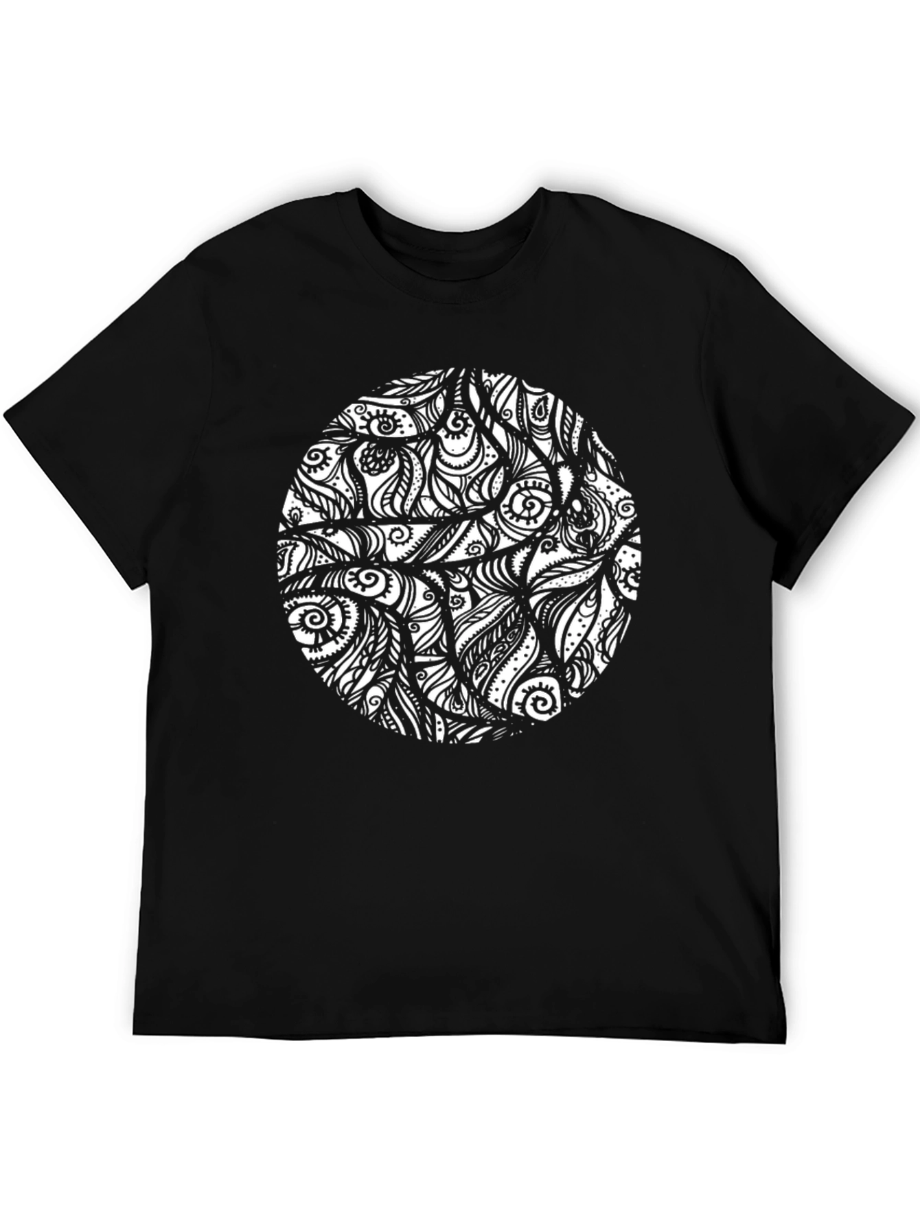 Abstract Print Black T-Shirt - Stylish Casual Wear