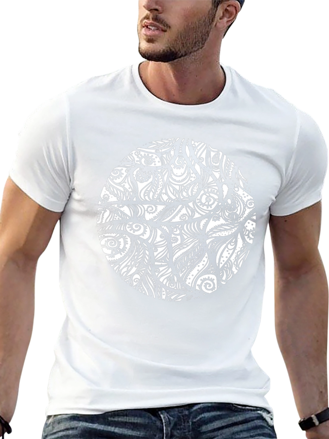 Abstract Print Black T-Shirt - Stylish Casual Wear