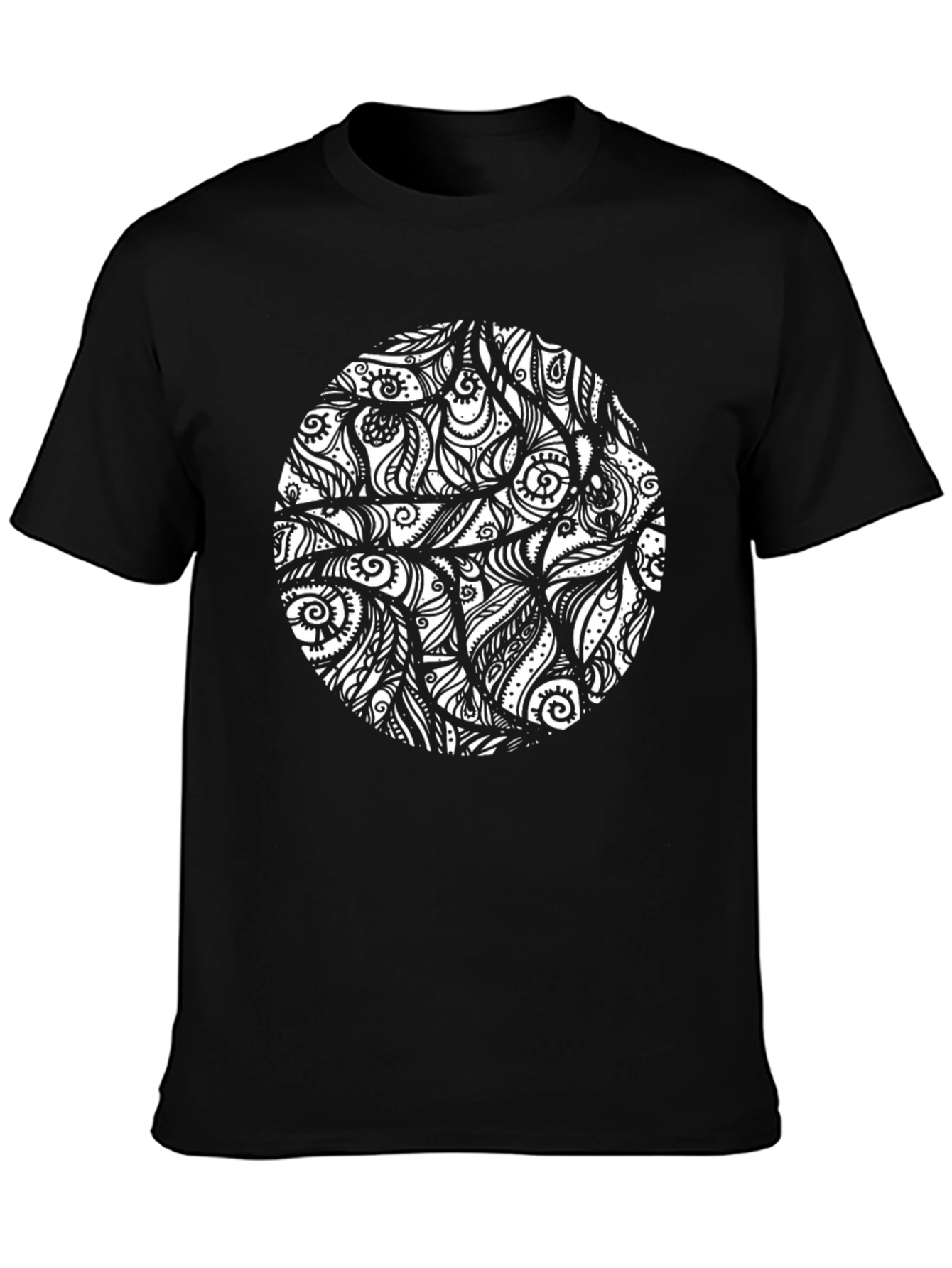 Abstract Print Black T-Shirt - Stylish Casual Wear