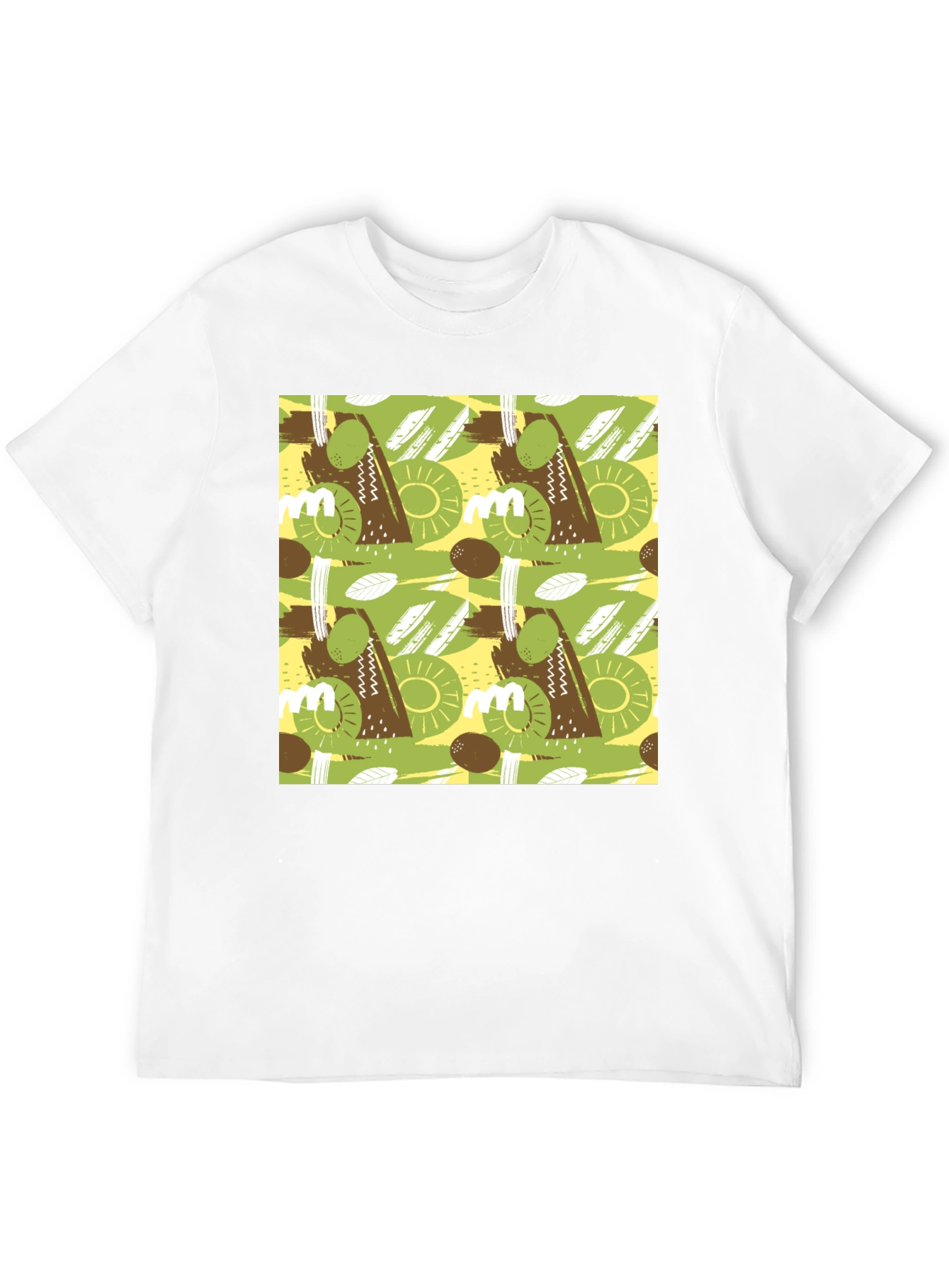 Abstract Fruit Pattern T-Shirt - Black