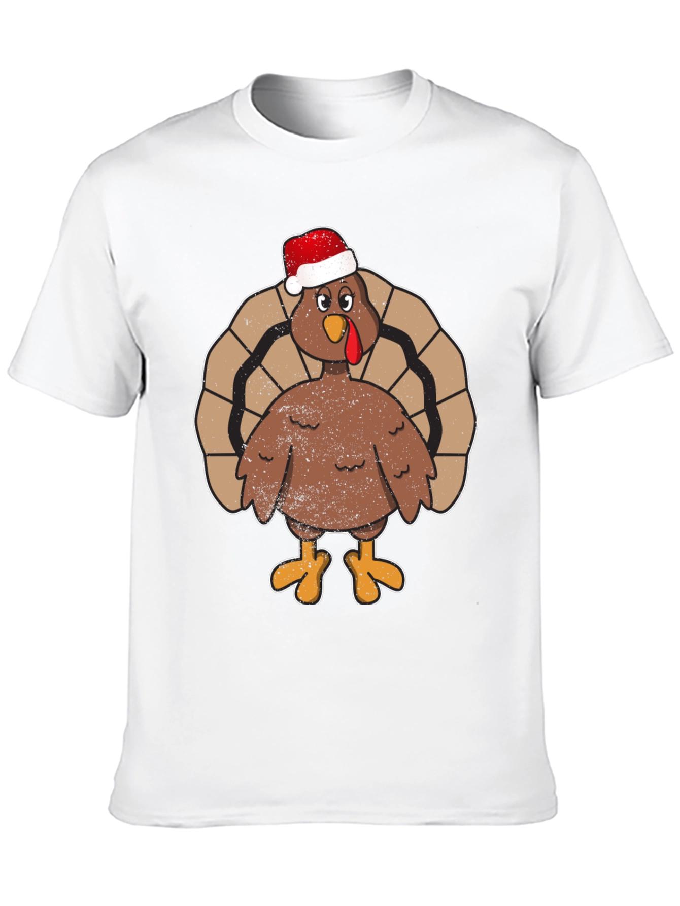 Festive Turkey Tee - Santa Hat Holiday Apparel