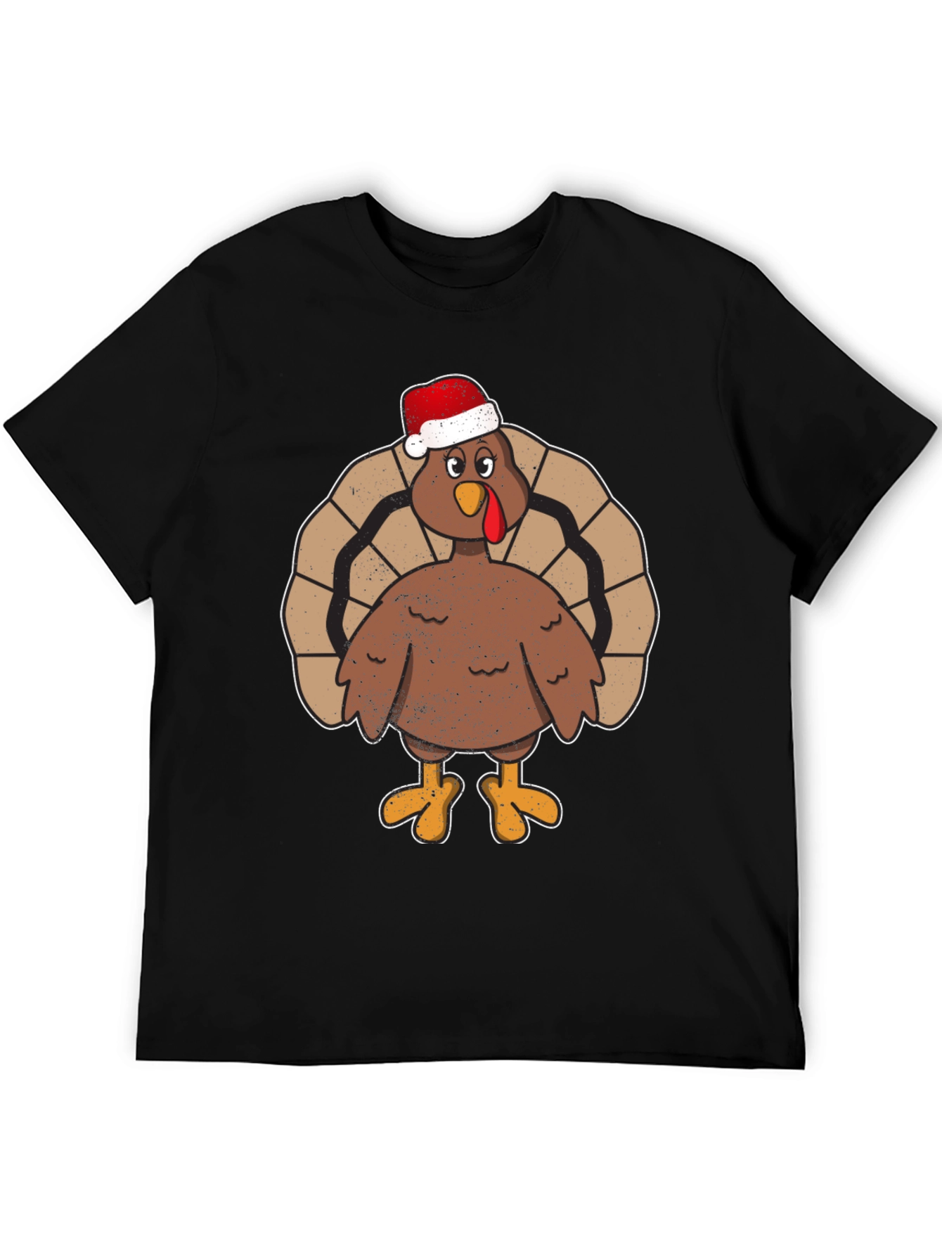 Festive Turkey Tee - Santa Hat Holiday Apparel