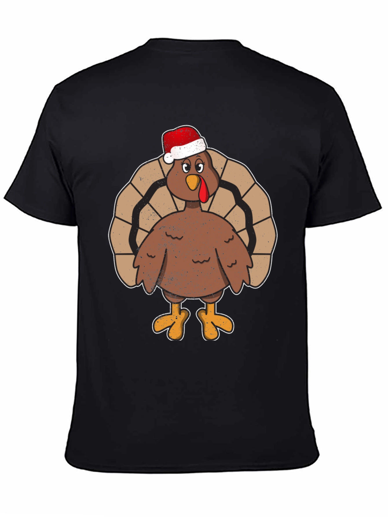 Festive Turkey Tee - Santa Hat Holiday Apparel