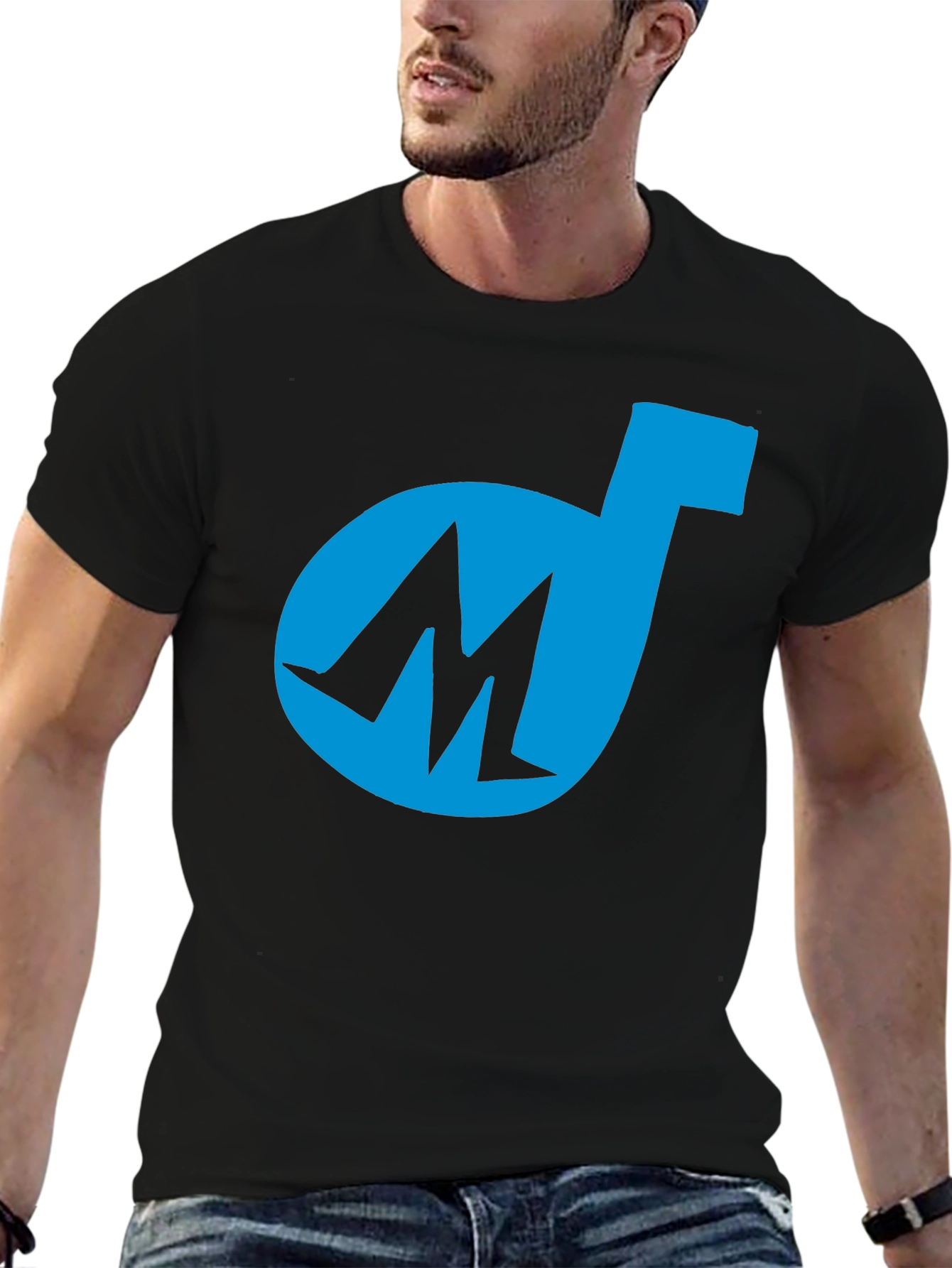 Cool Blue M Logo Black T-Shirt