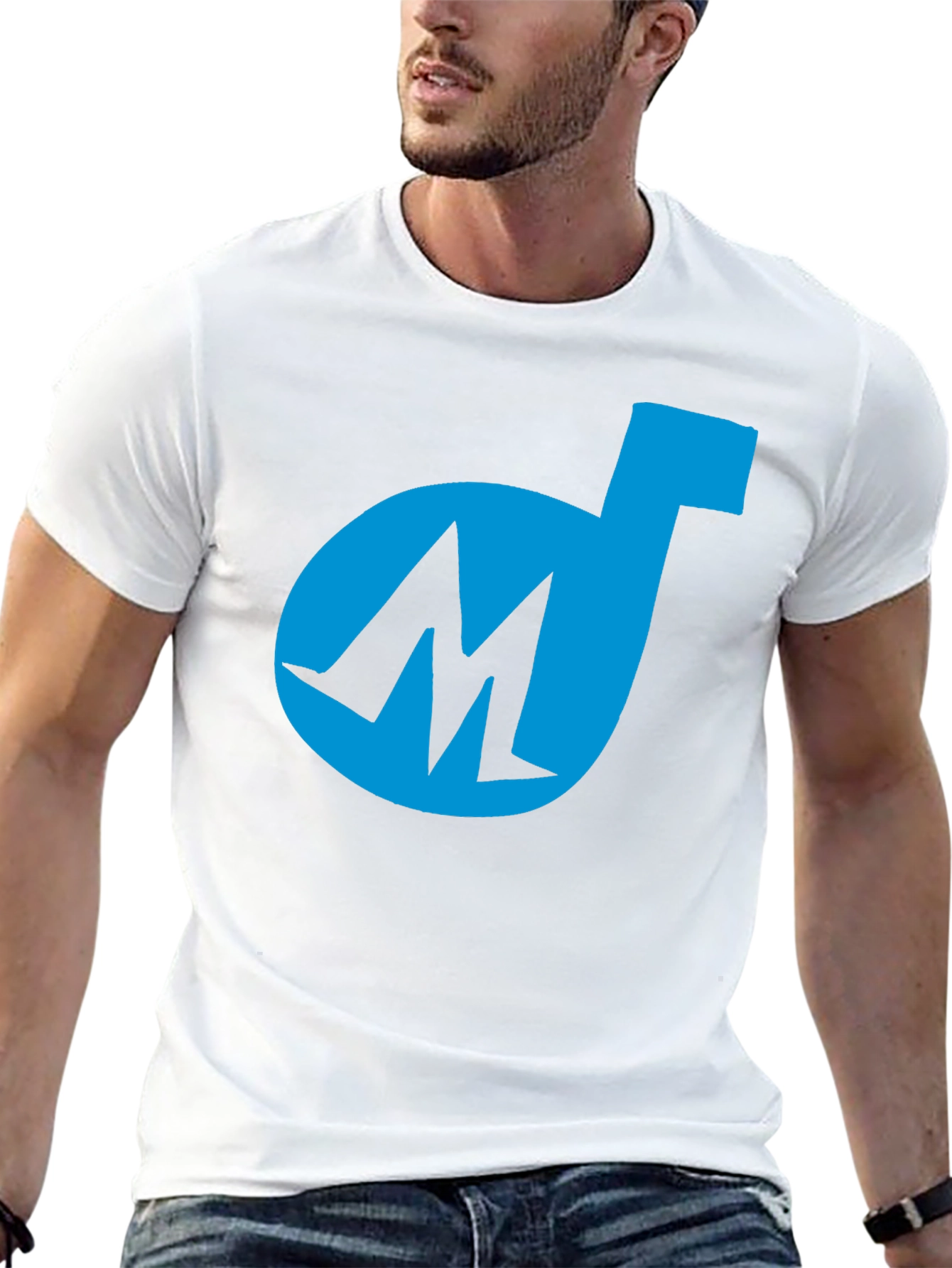 Cool Blue M Logo Black T-Shirt