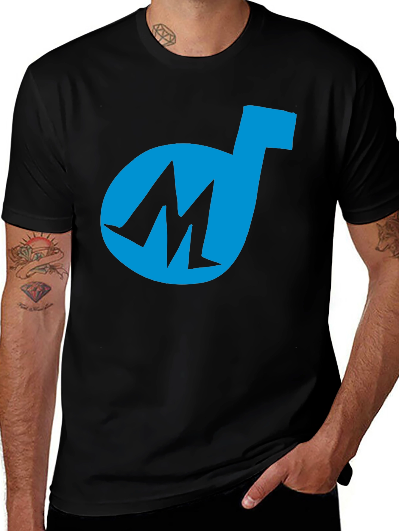 Cool Blue M Logo Black T-Shirt