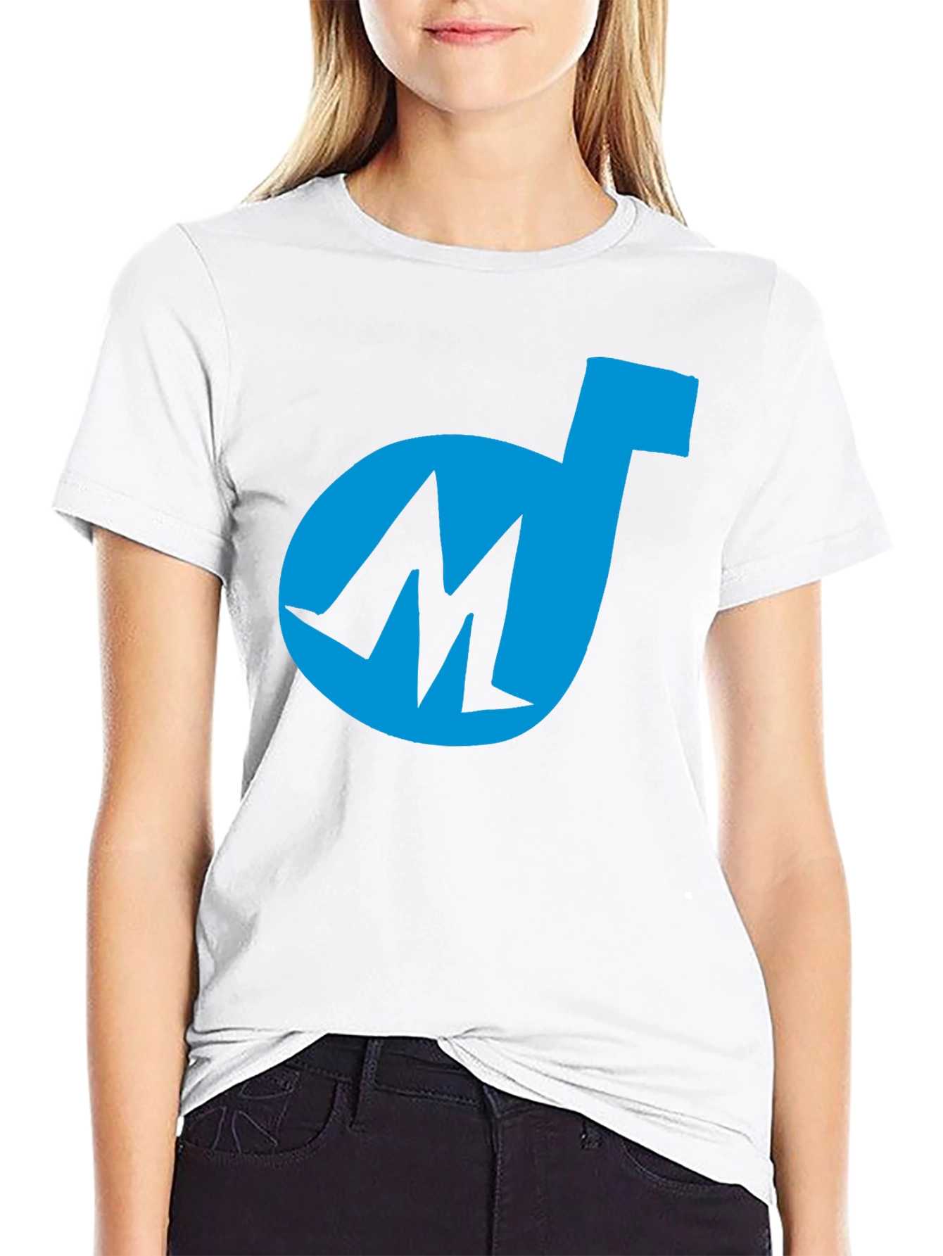 Cool Blue M Logo Black T-Shirt