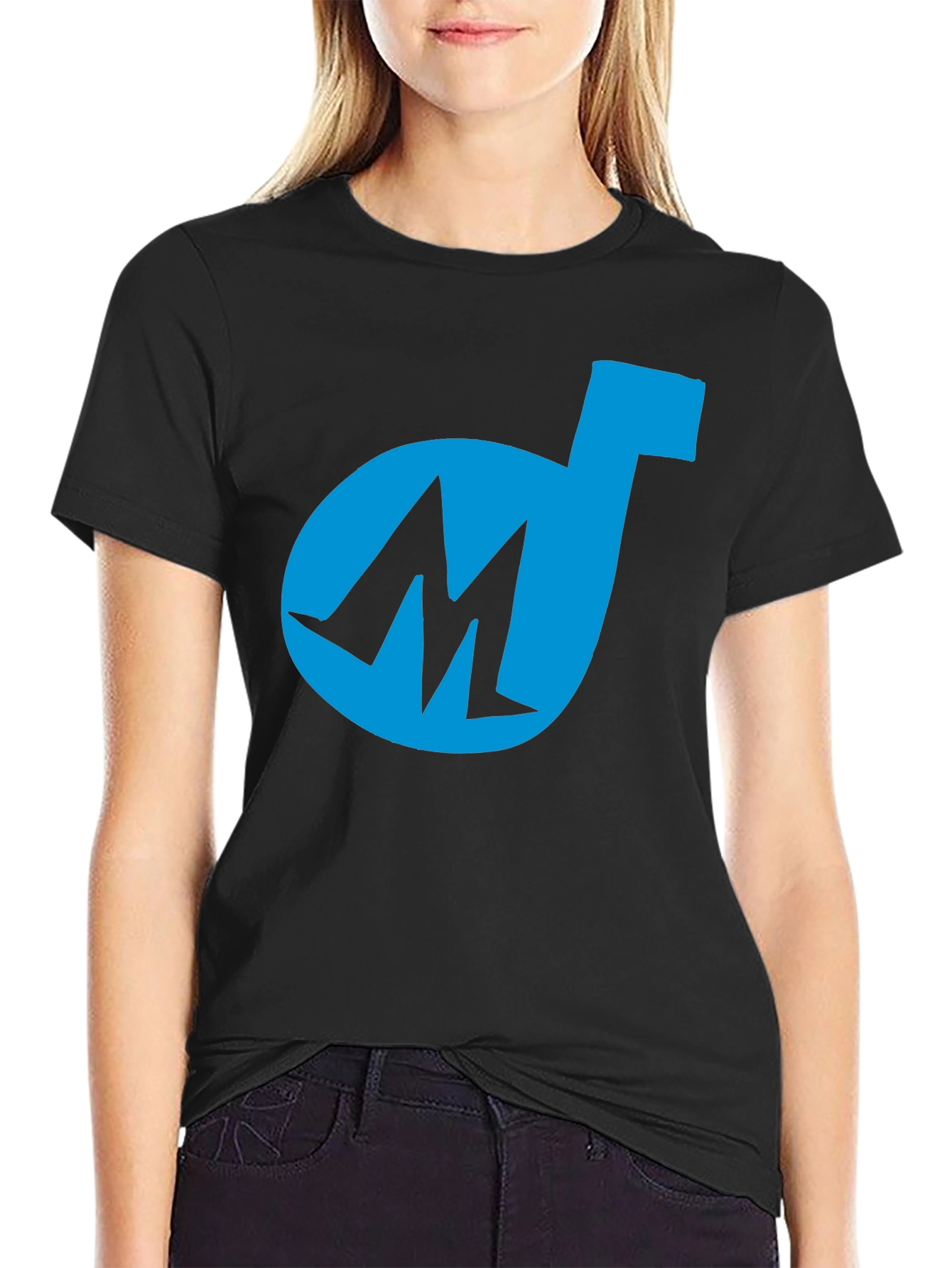 Cool Blue M Logo Black T-Shirt