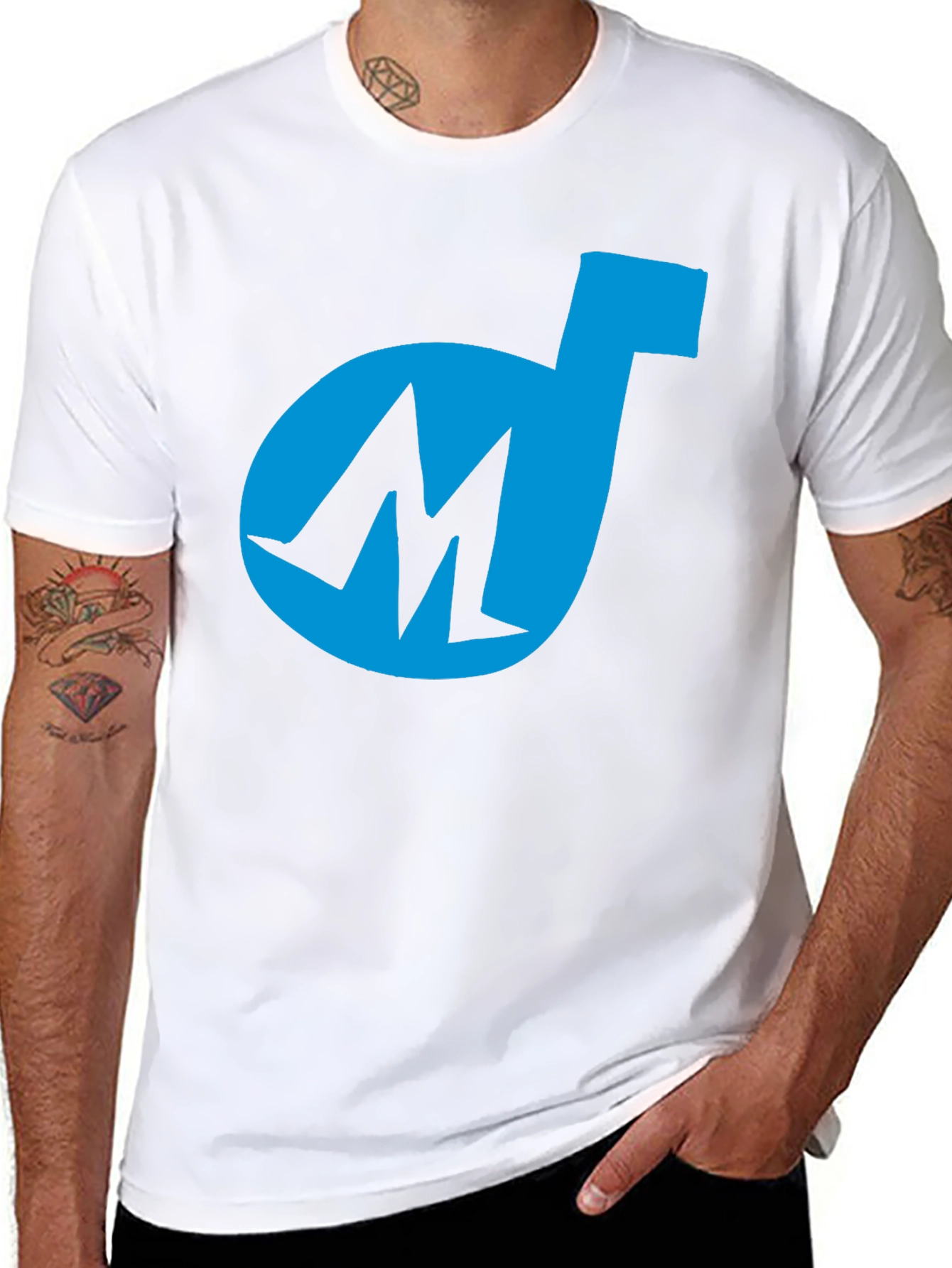 Cool Blue M Logo Black T-Shirt