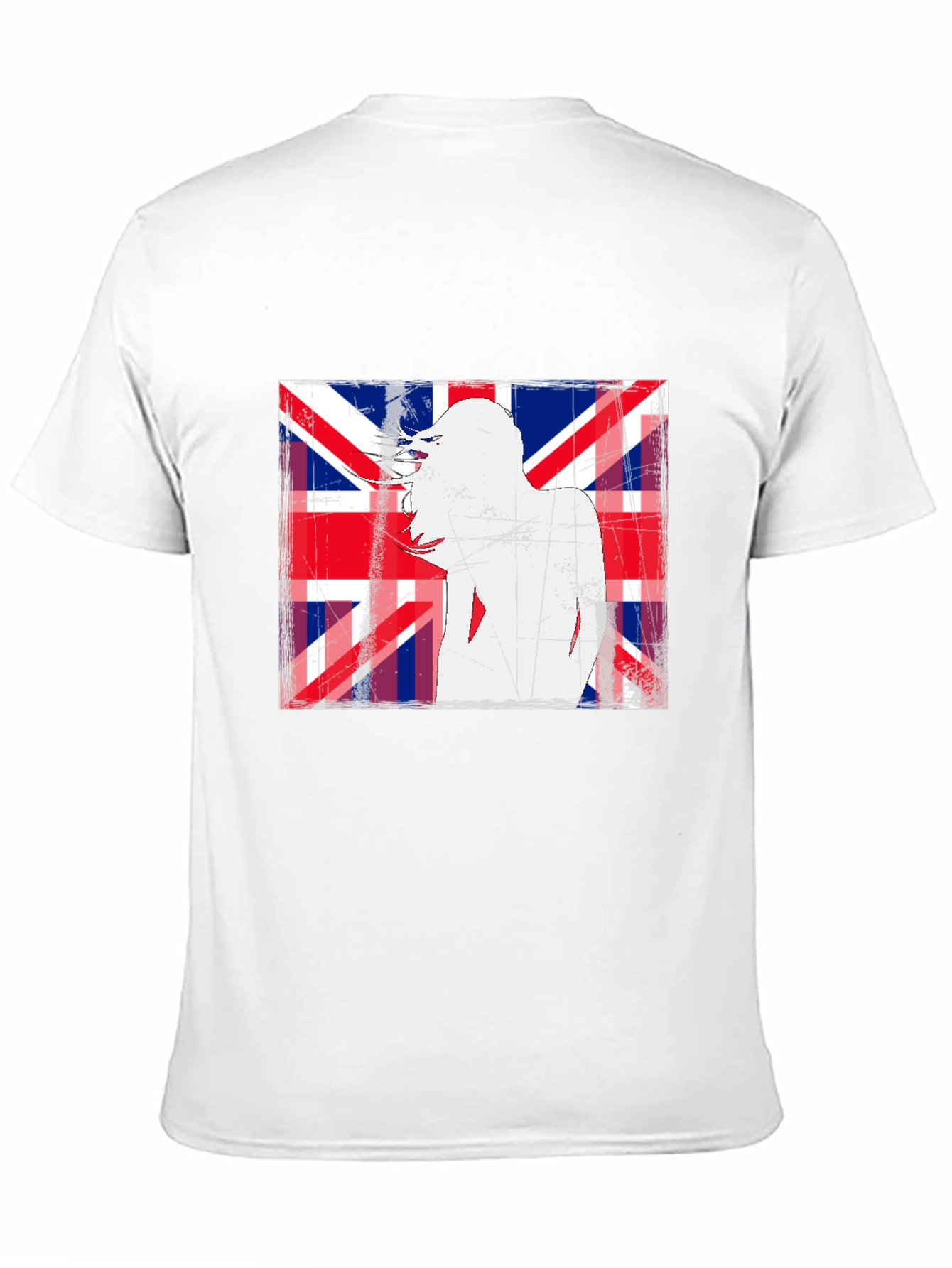 Union Jack Woman Graphic Print Black T-Shirt