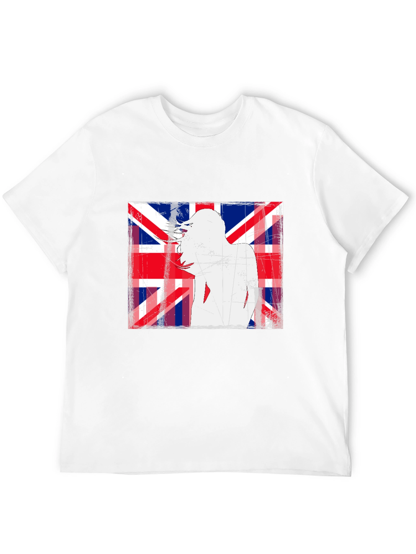 Union Jack Woman Graphic Print Black T-Shirt