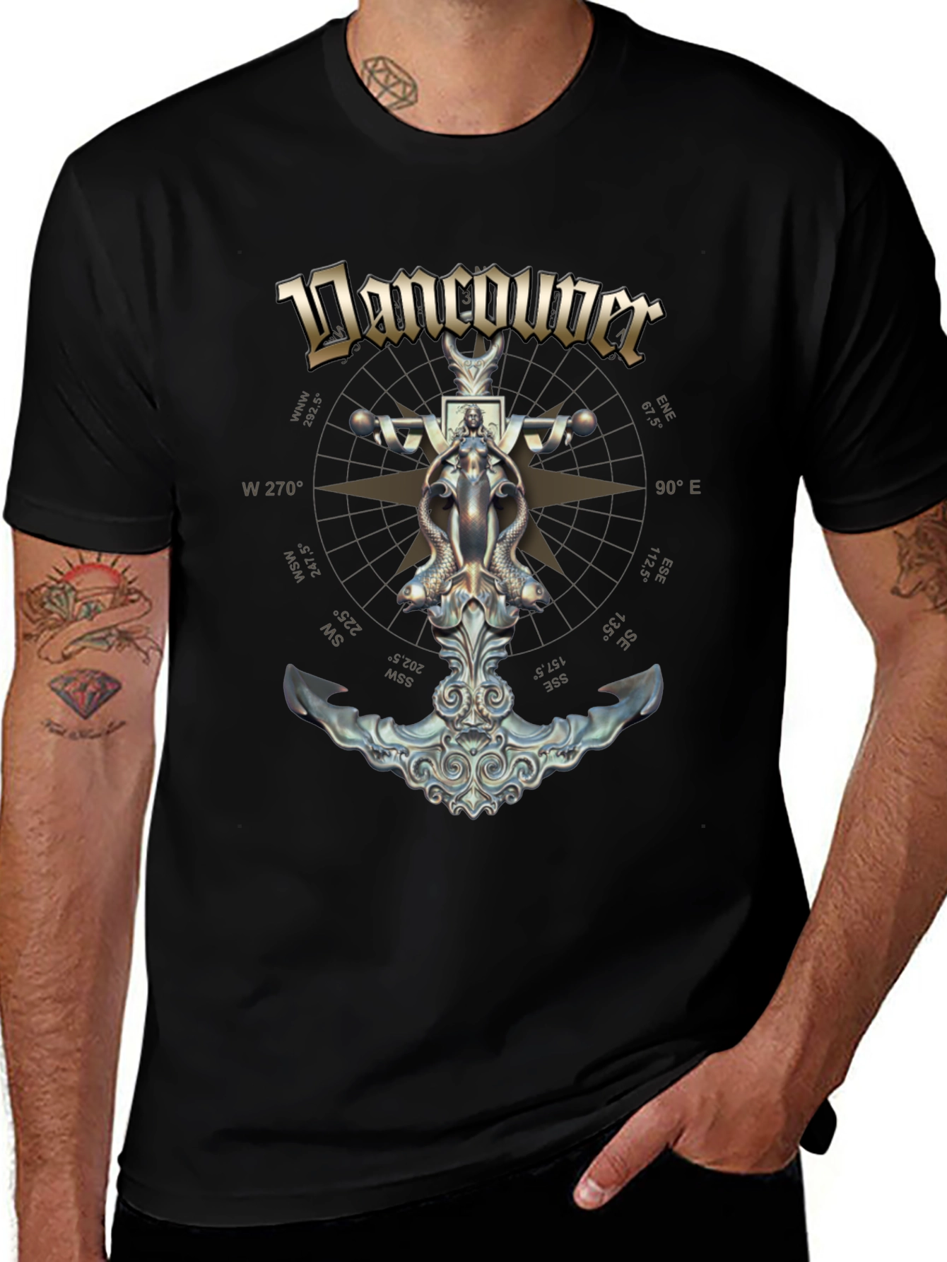 Vancouver Compass Anchor Graphic T-Shirt