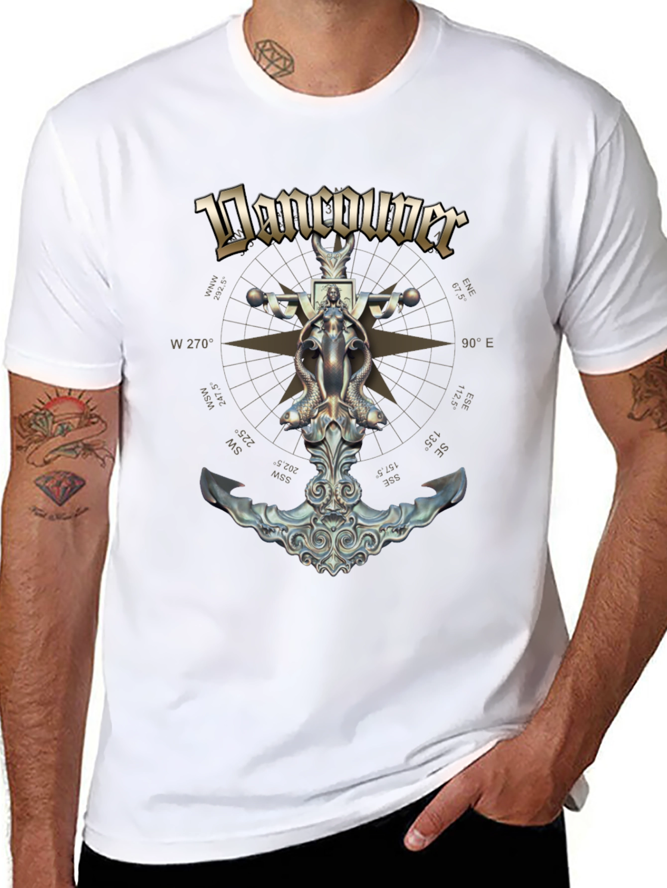 Vancouver Compass Anchor Graphic T-Shirt