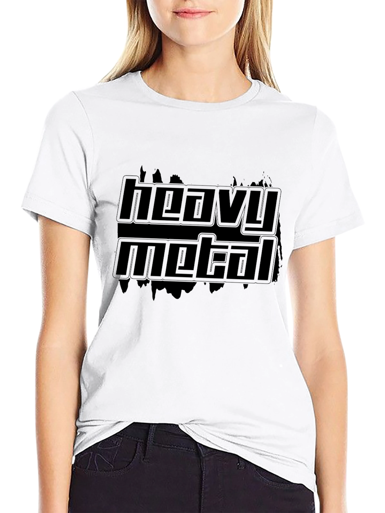 Heavy Metal Graphic Print Crew Neck T-Shirt
