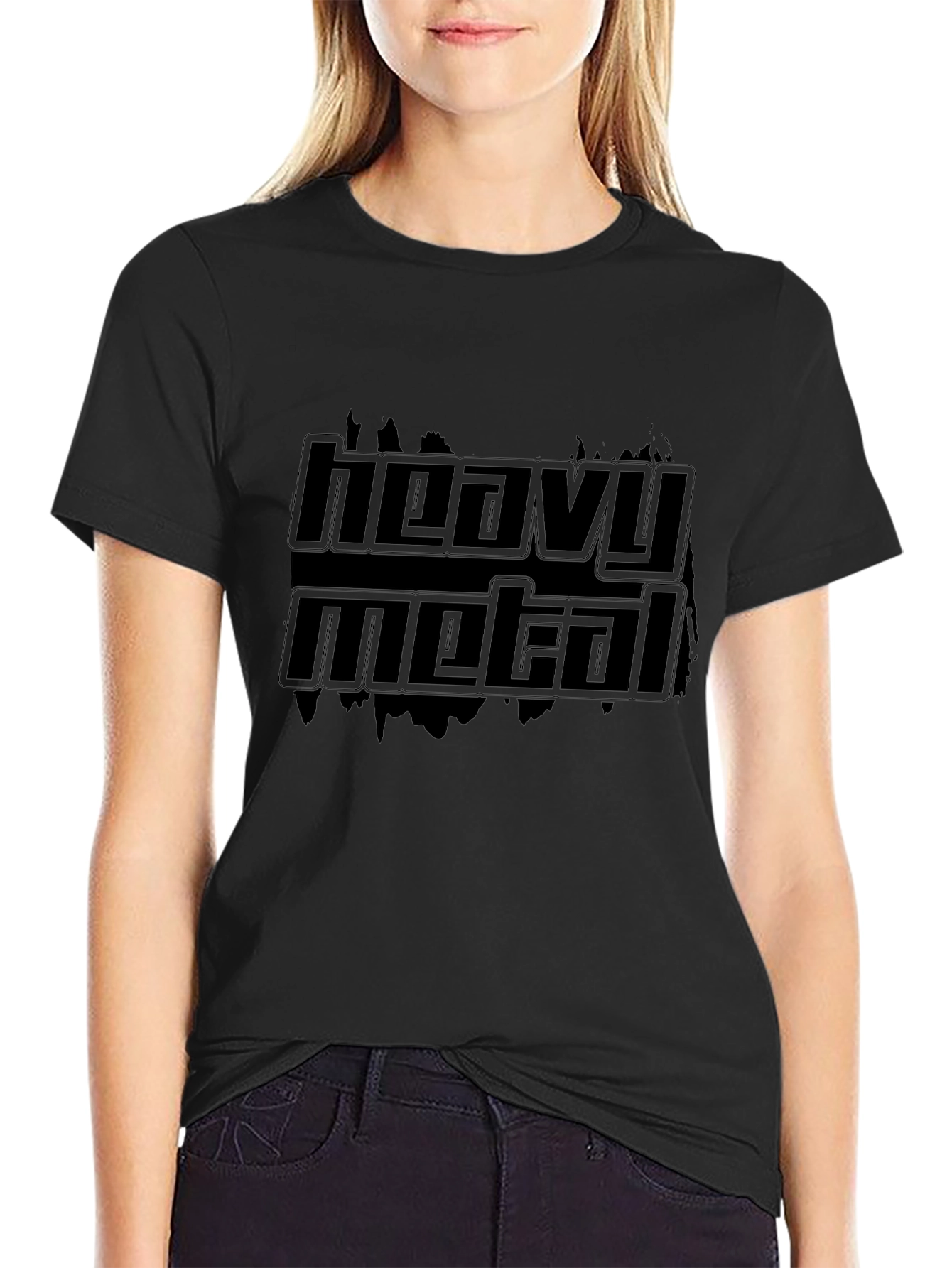 Heavy Metal Graphic Print Crew Neck T-Shirt