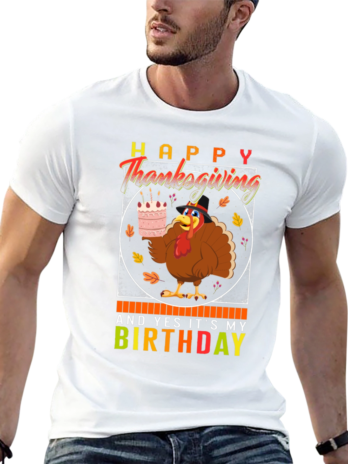 Happy Thanksgiving Birthday Turkey T-Shirt