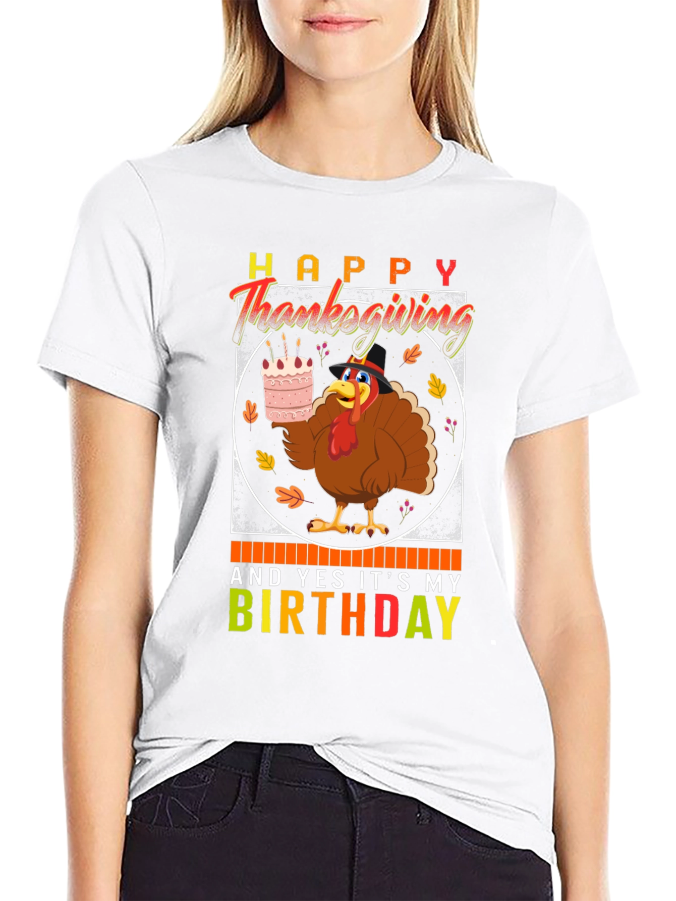 Happy Thanksgiving Birthday Turkey T-Shirt