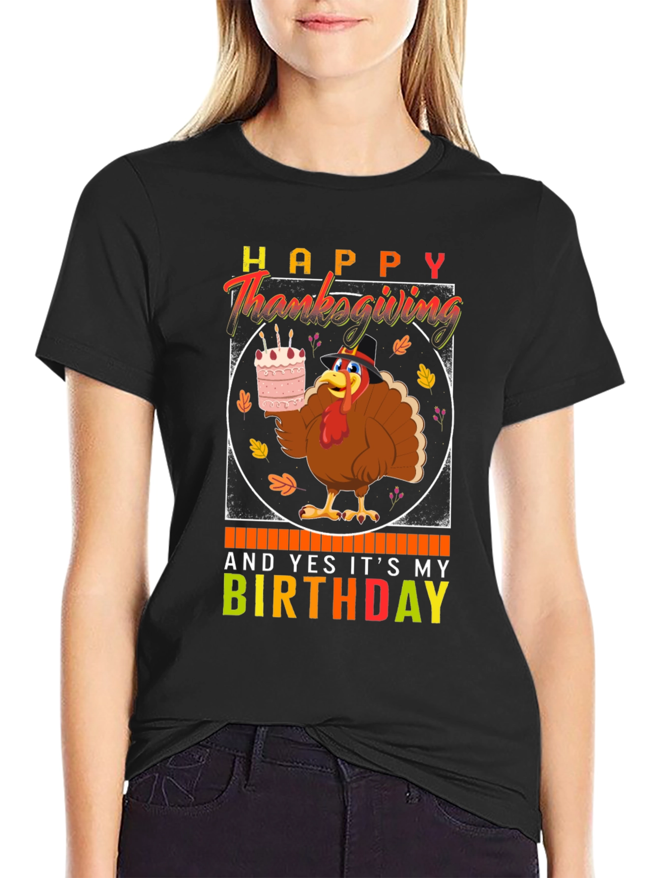 Happy Thanksgiving Birthday Turkey T-Shirt