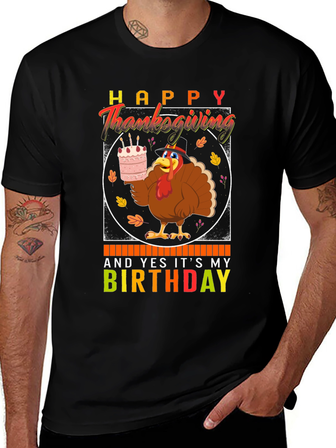 Happy Thanksgiving Birthday Turkey T-Shirt