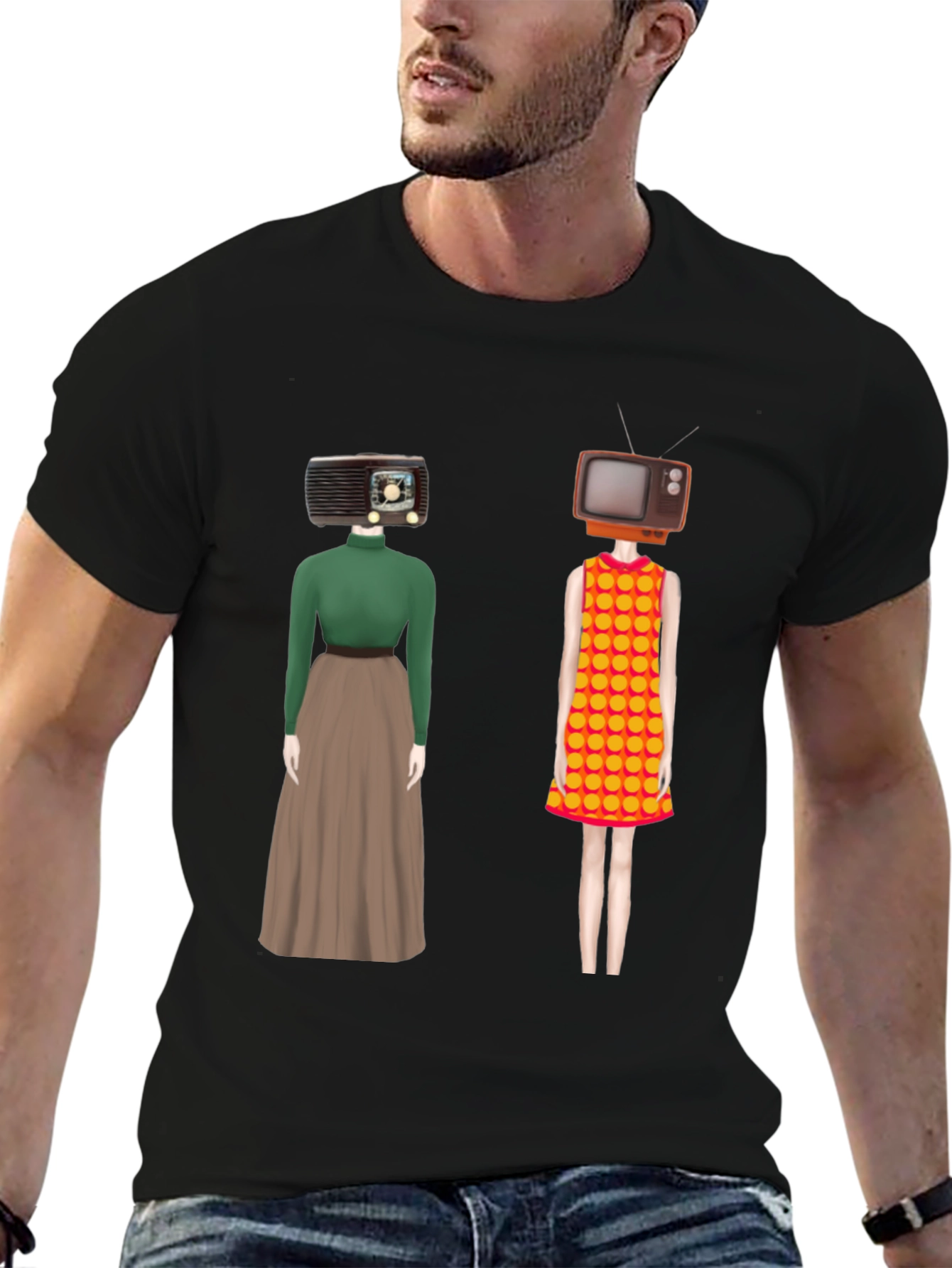 Retro Media Head T-Shirt - Unique Design