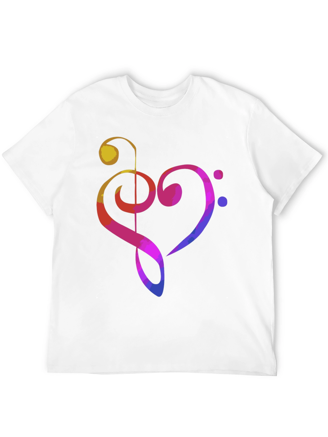 Music Heart Graphic Tee - Black Cotton T-Shirt